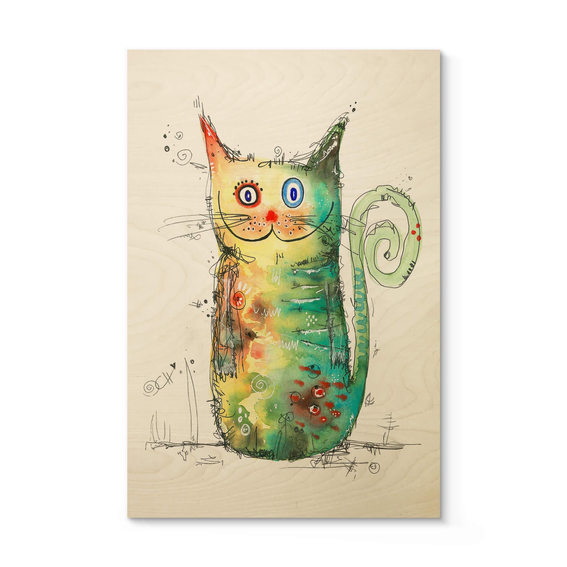 Hagenmeyer Billede af træ - Crazy Cat
