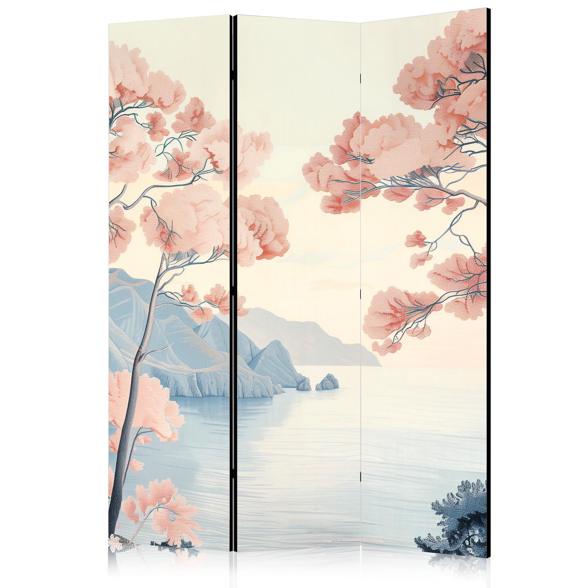 Paravent, Raumteiler freistehend, Trennwand - Landscape: Ocean, Cliffs, and Trees