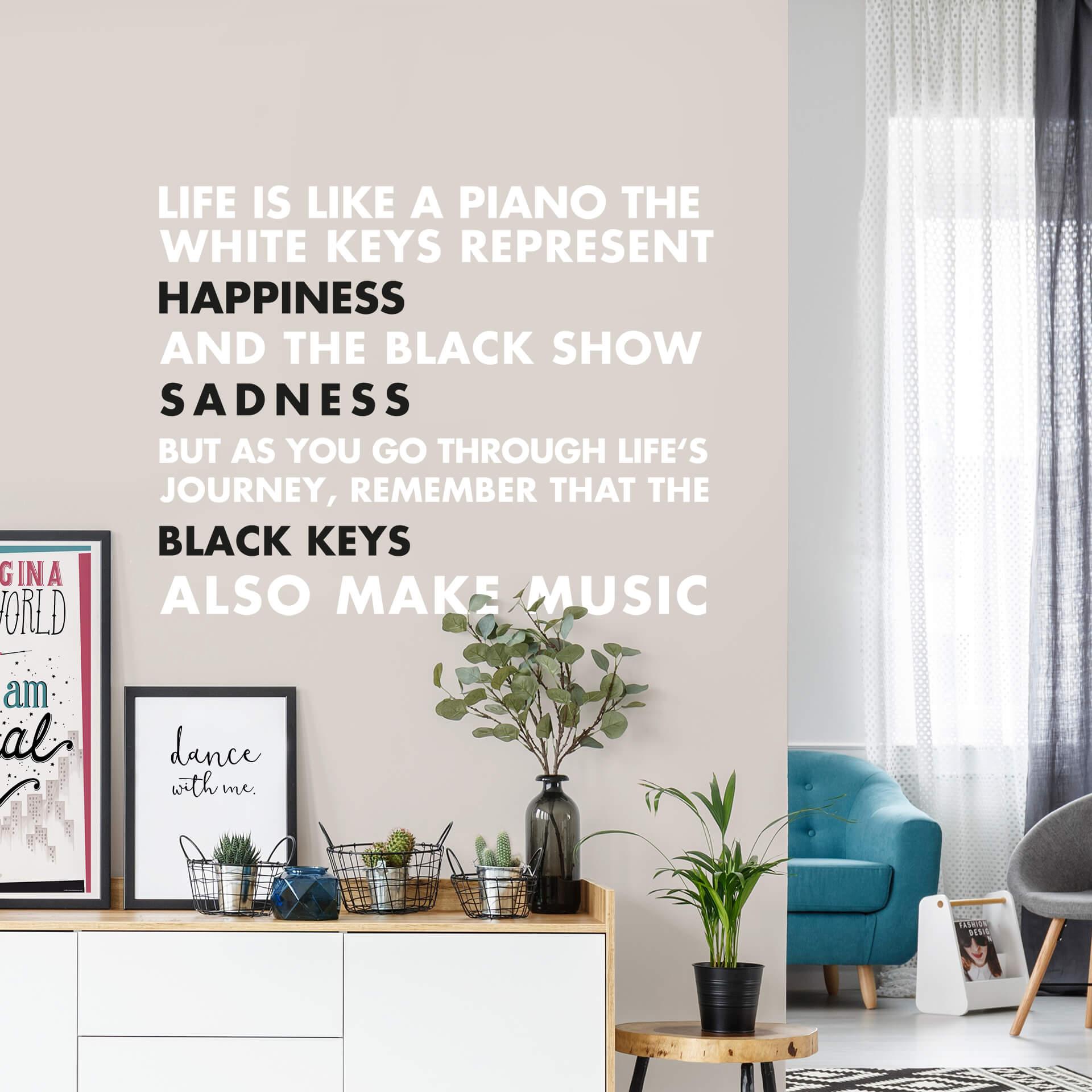 Wallsticker -  Life is like a piano...