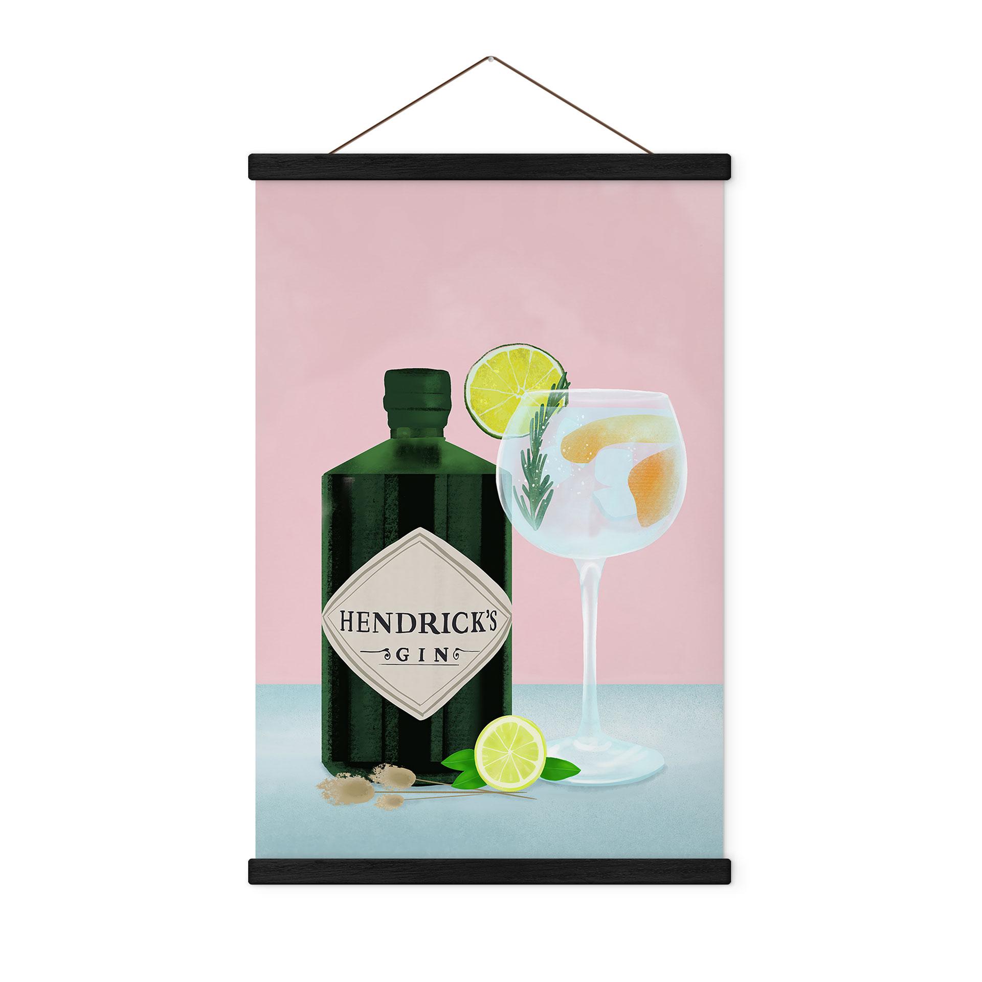 Tekstil plakat Gin og tonic-cocktail - Lizde