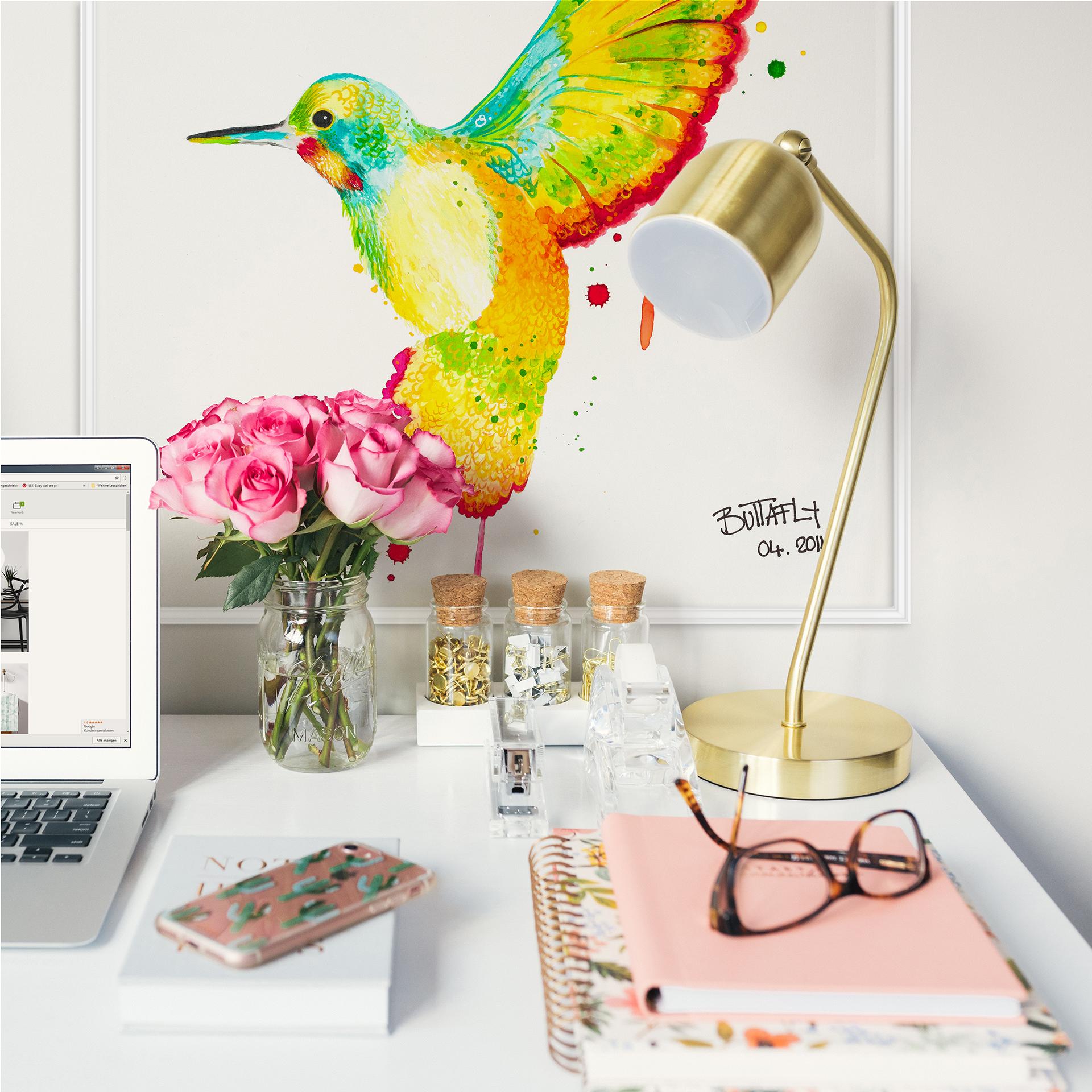 Wallprint W - Buttafly - Kolibri - quadratisch