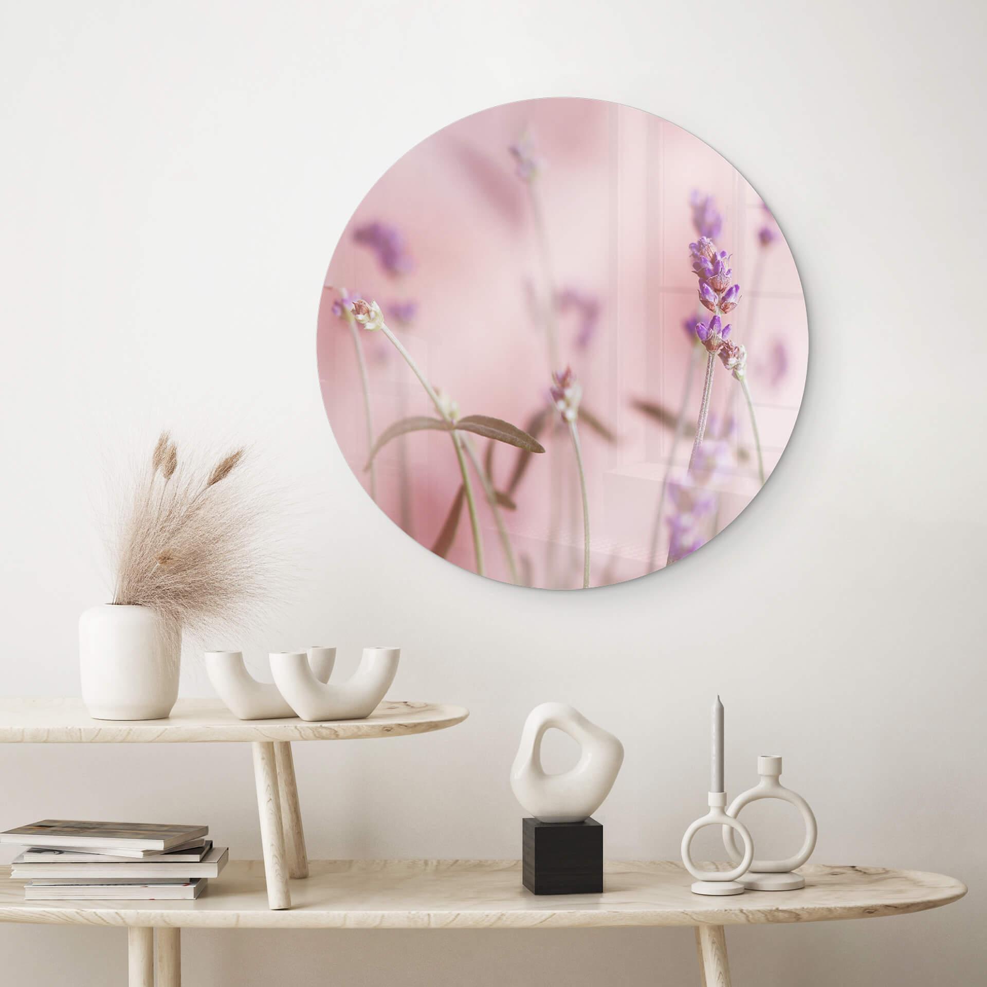 Glasschilderij rond Delicate Lavender