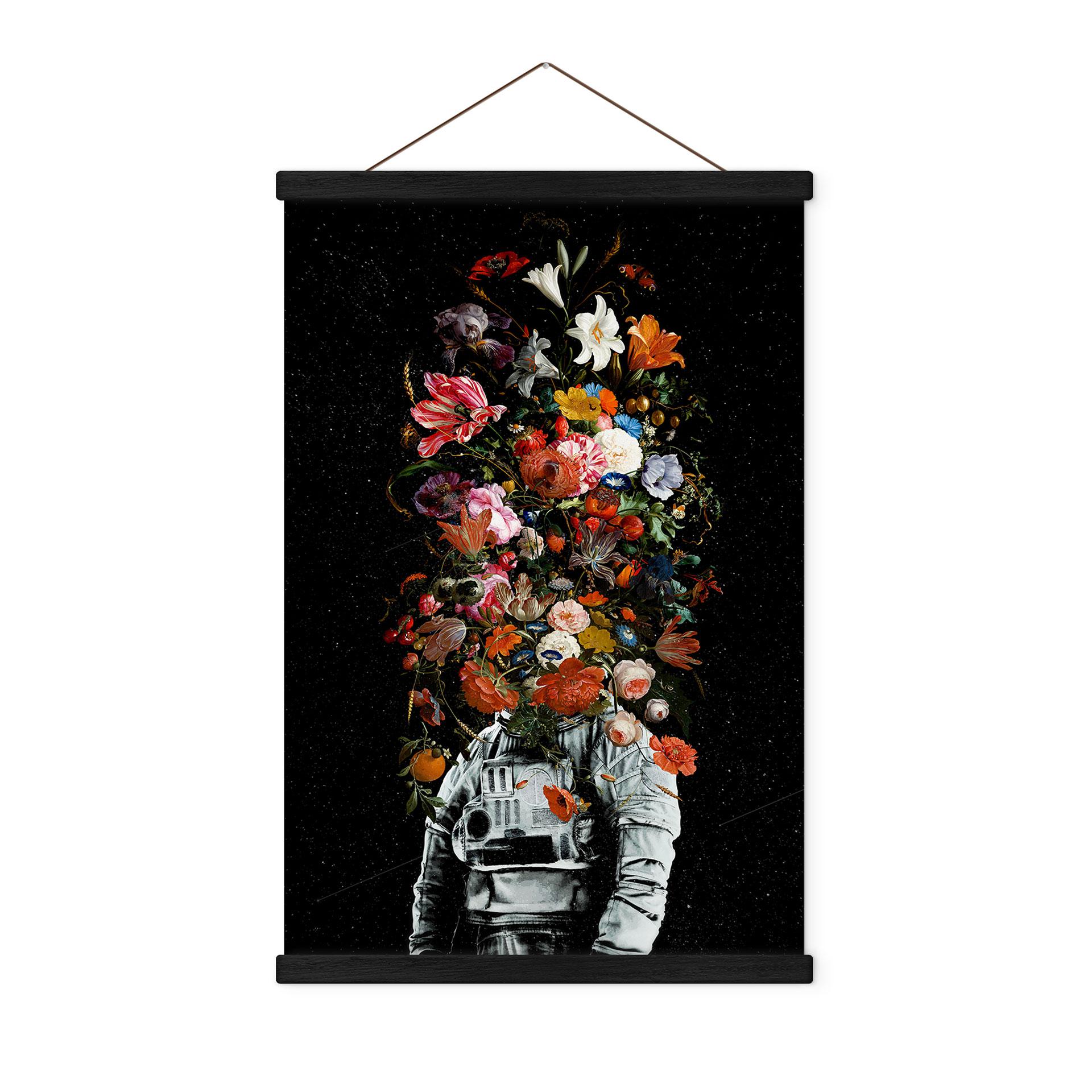 Tekstil plakat Astronaut med blomsterarrangement - Nicebleed