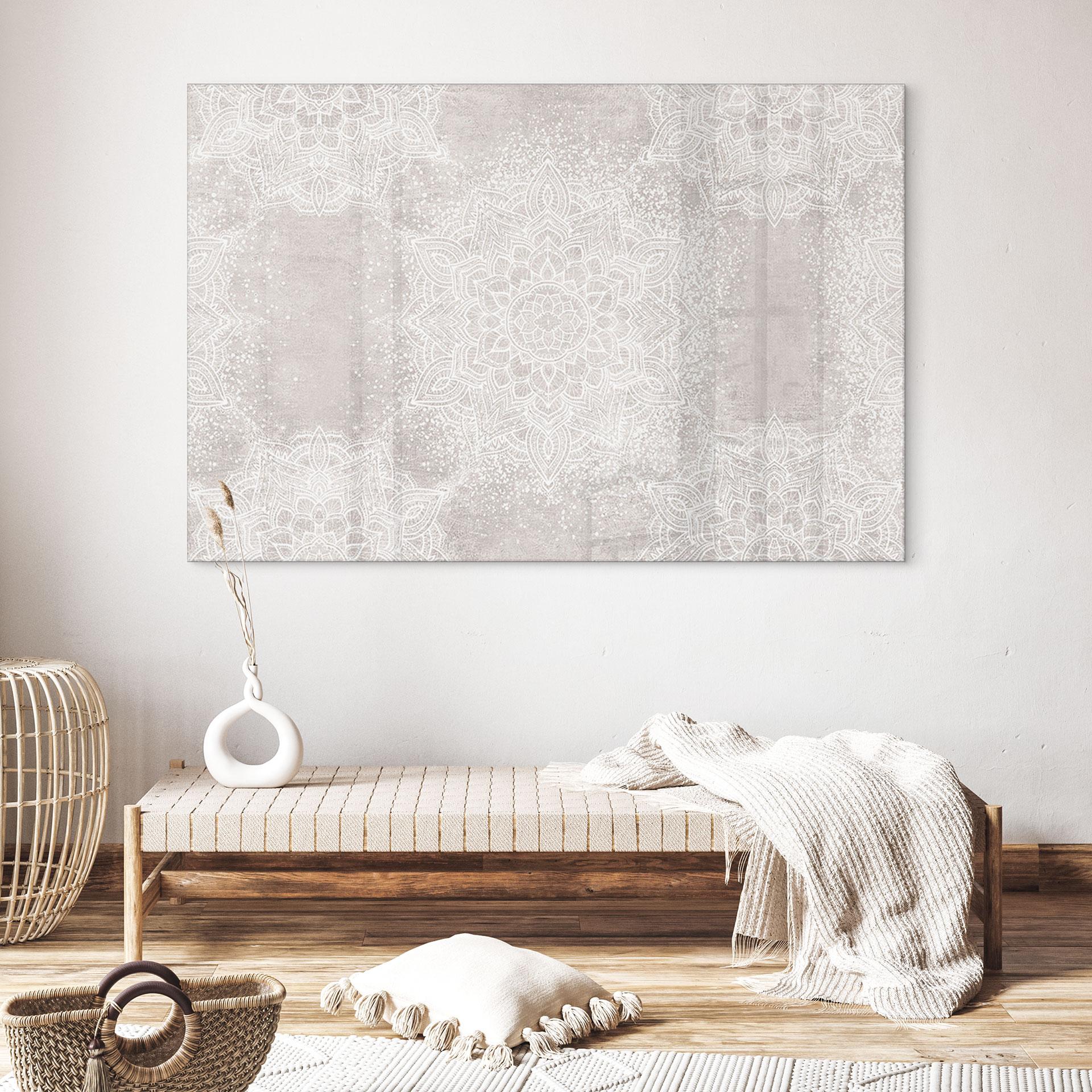 Akrylbillede Blid mandala på grå-beige - Bloomery Decor
