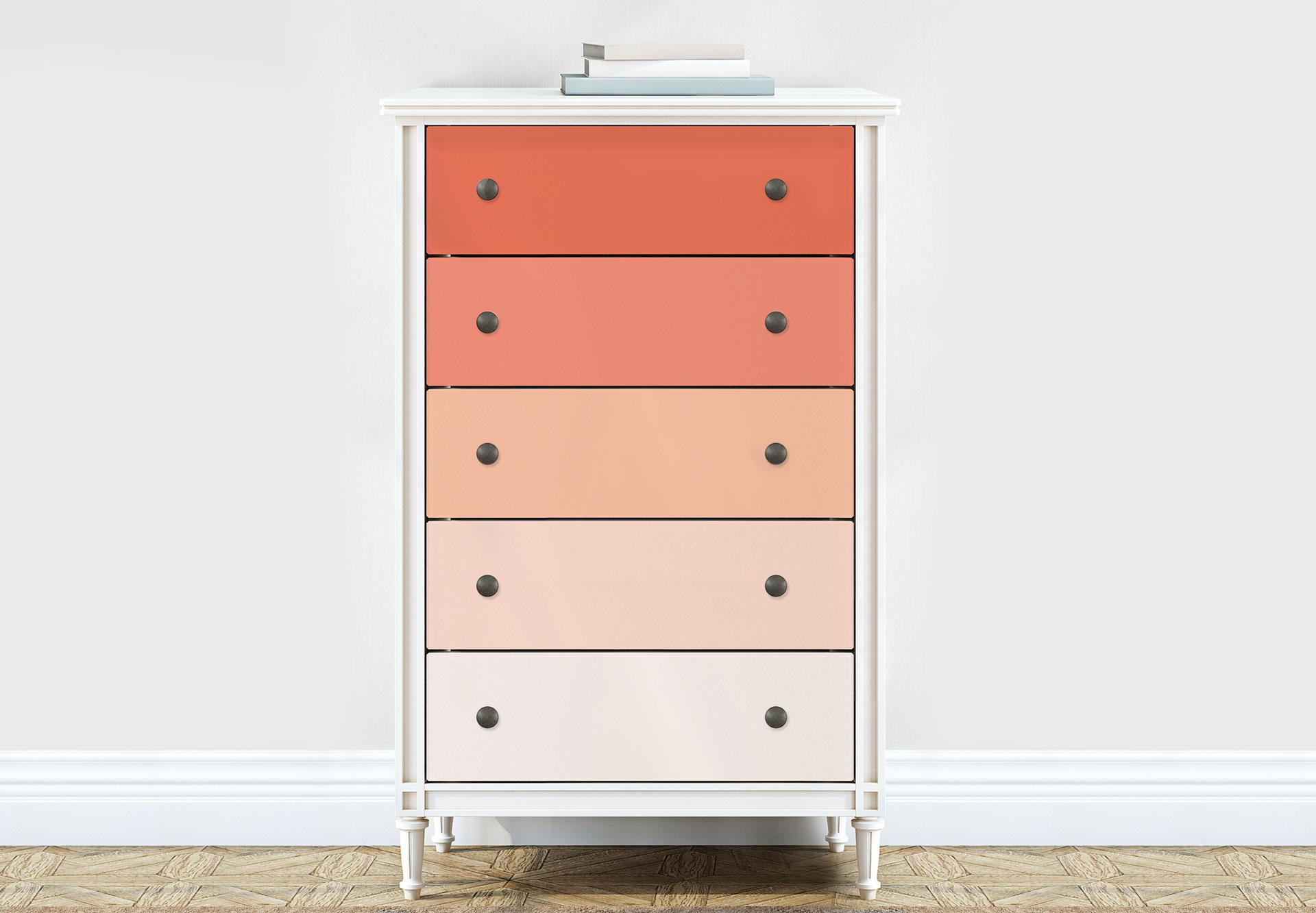 Møbelfolie, dekorativ folie - kan tørres af - farvegradient orange