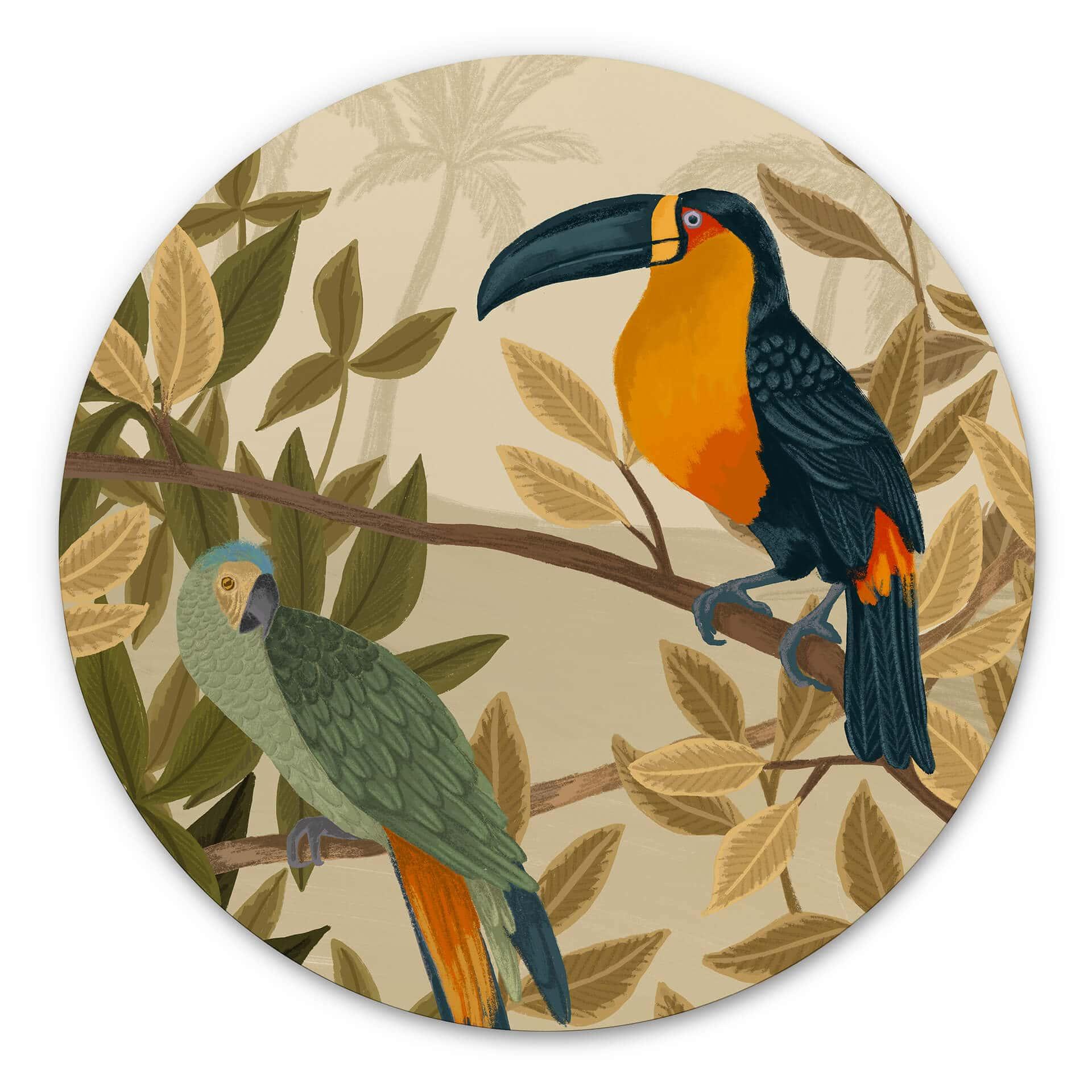 Tableau sur alu-Dibond rond Goed Blauw - Paradis