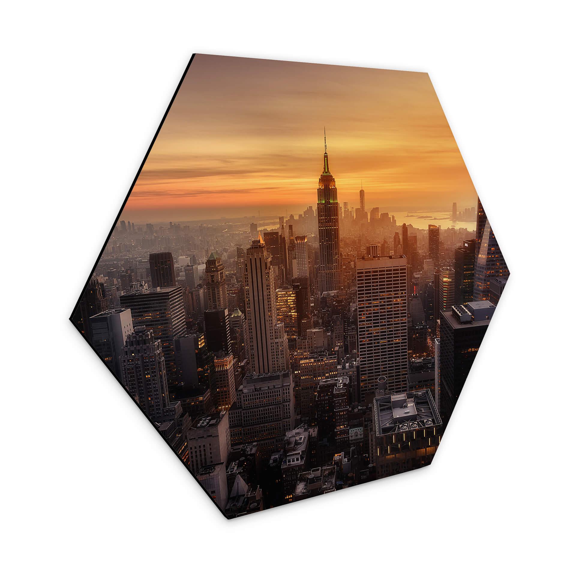 Hexagone - alu-Dibond Ruiz Dueso - New York au coucher du soleil