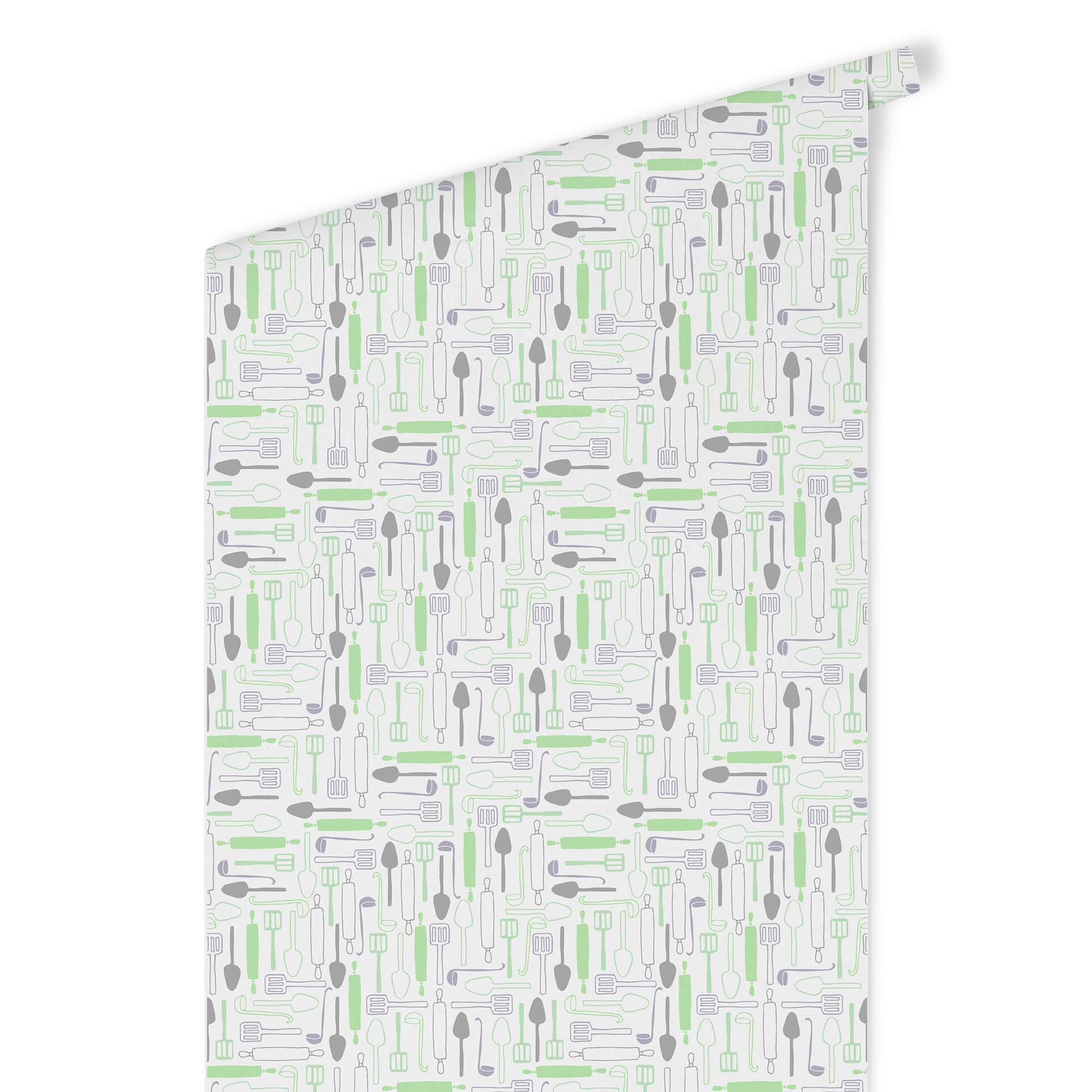 Patroonbehang - Kooktijd - groen