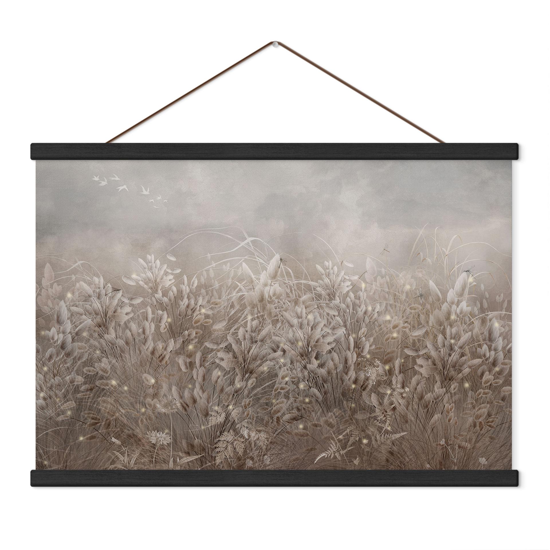 Textielposter Pampasgras en grassen in beige - Ms Tiff
