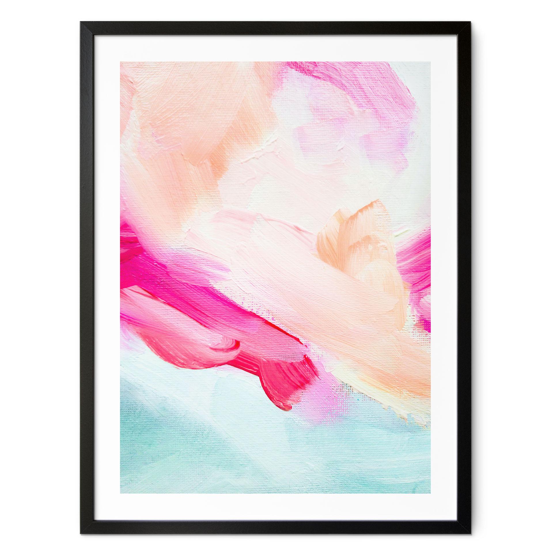 Plakat Penselstrøg i pink og turkis - Haniff