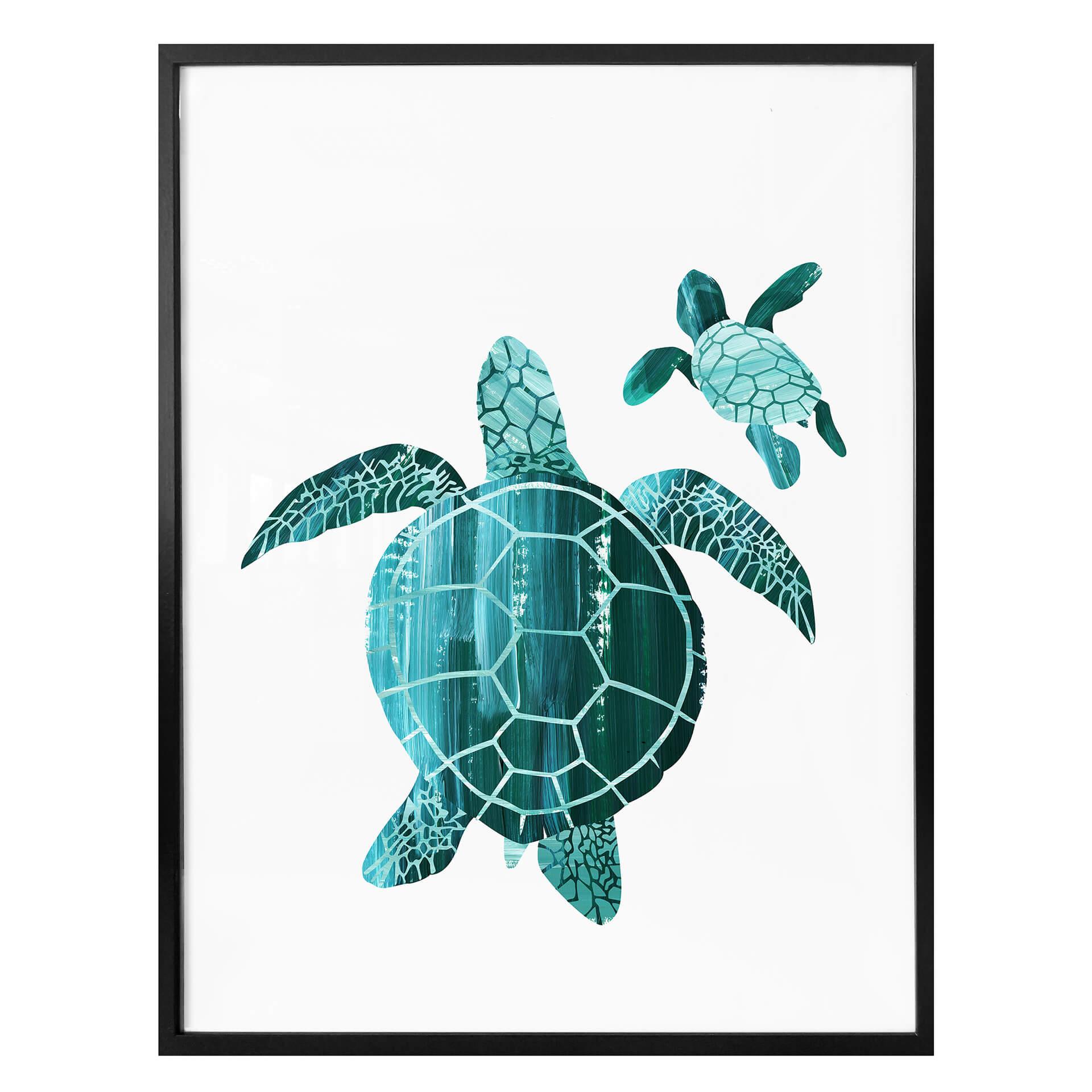 Póster Goed Blauw - Familia de tortugas