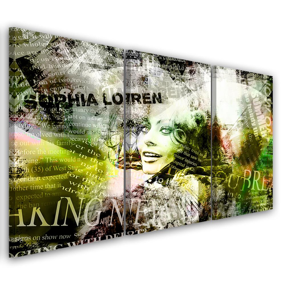 3-delt lærredstryk, Sophia Loren