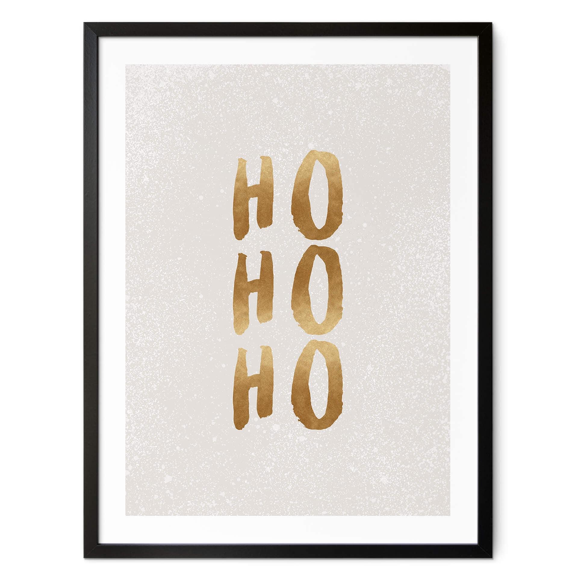 Plakat Ho Ho Ho in Gold - Orara Studio