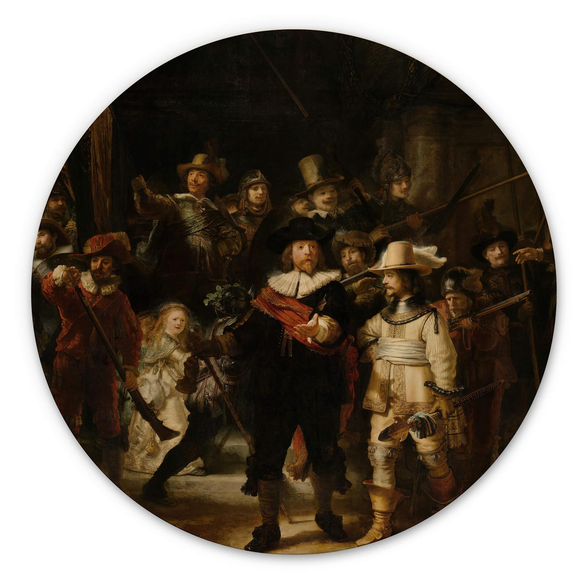 Billede af træ Rembrandt - Nattevagten - Rundt