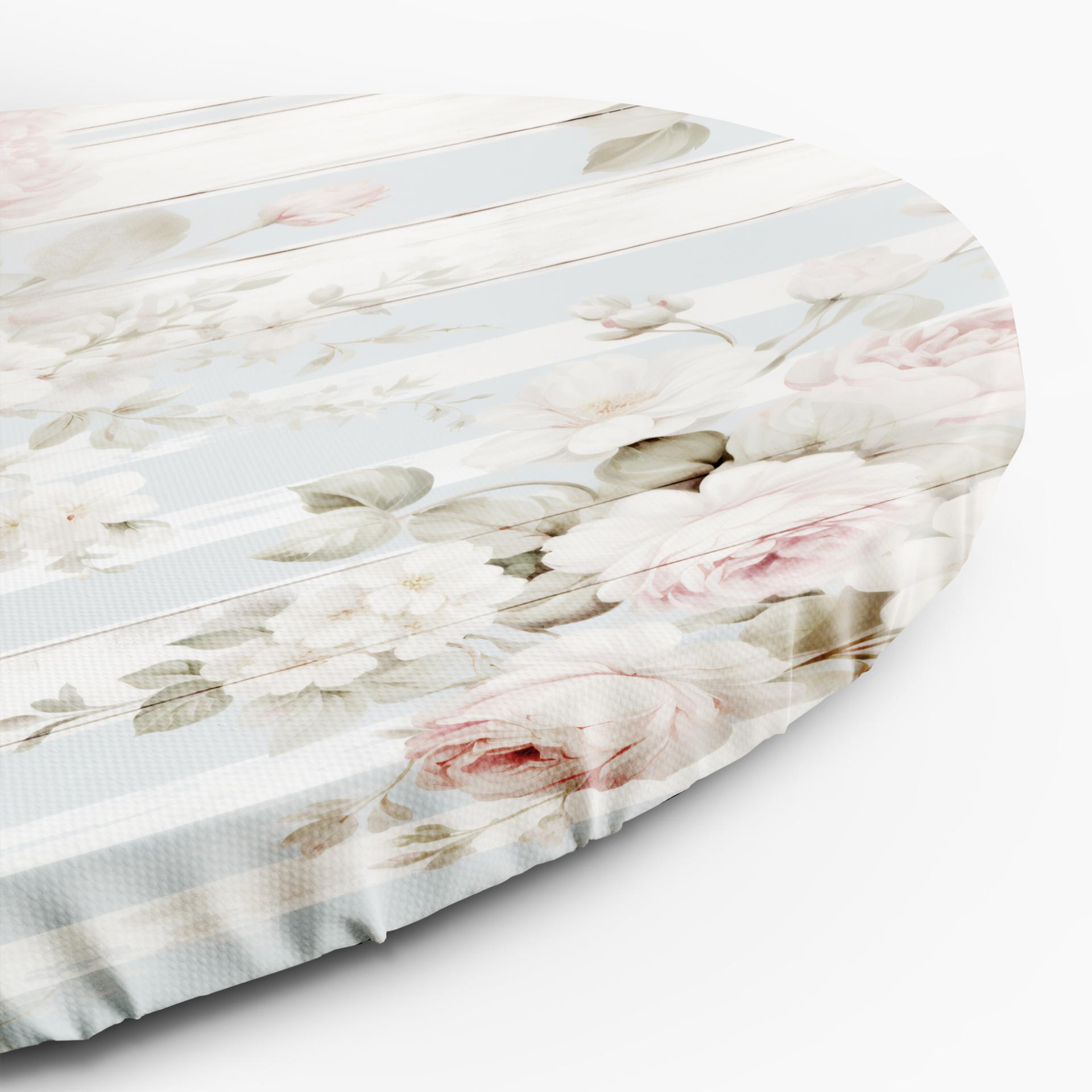 Rundt lærredsbillede shabby chic blomster
