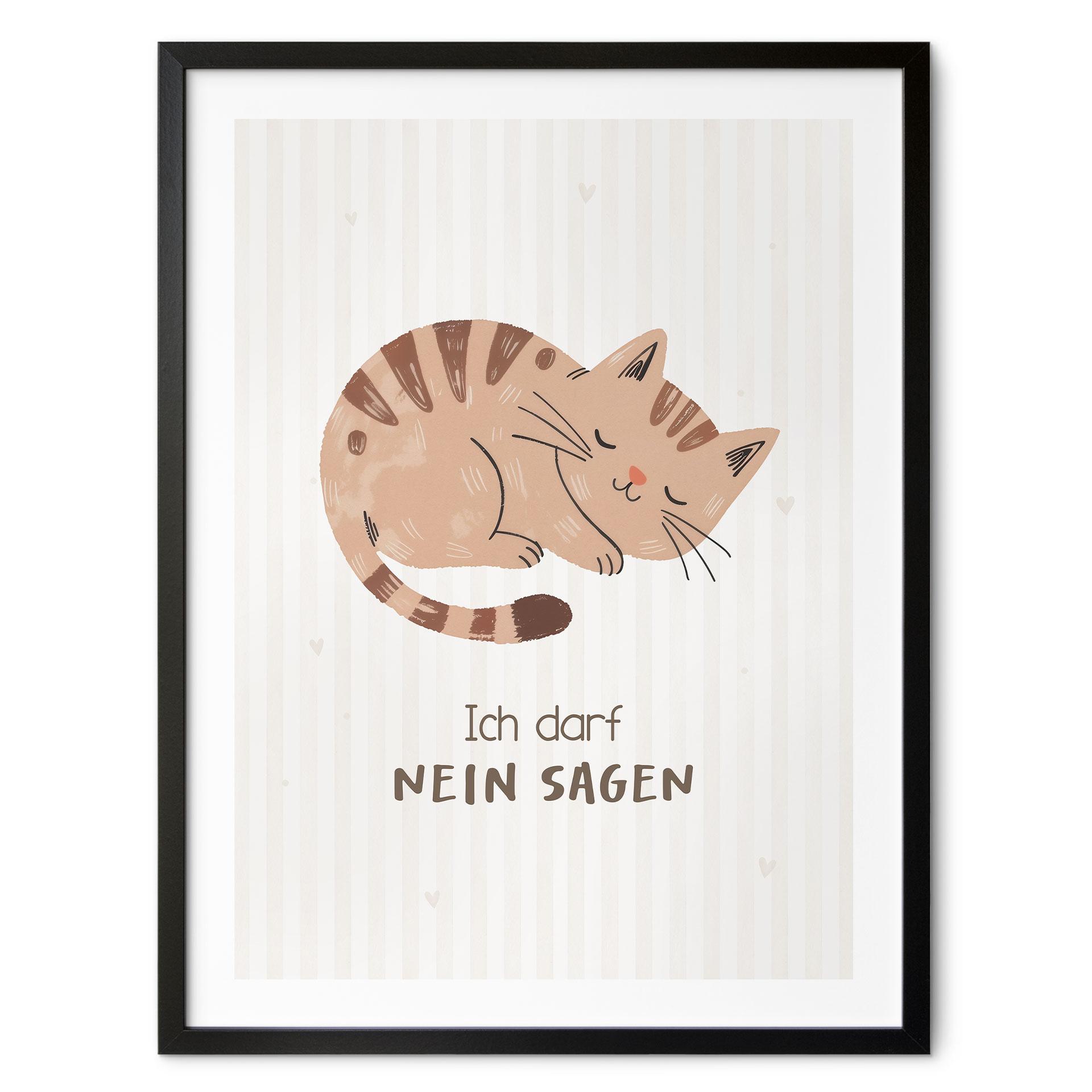 Kinder-Poster 'Ich darf nein sagen' mit Katze
