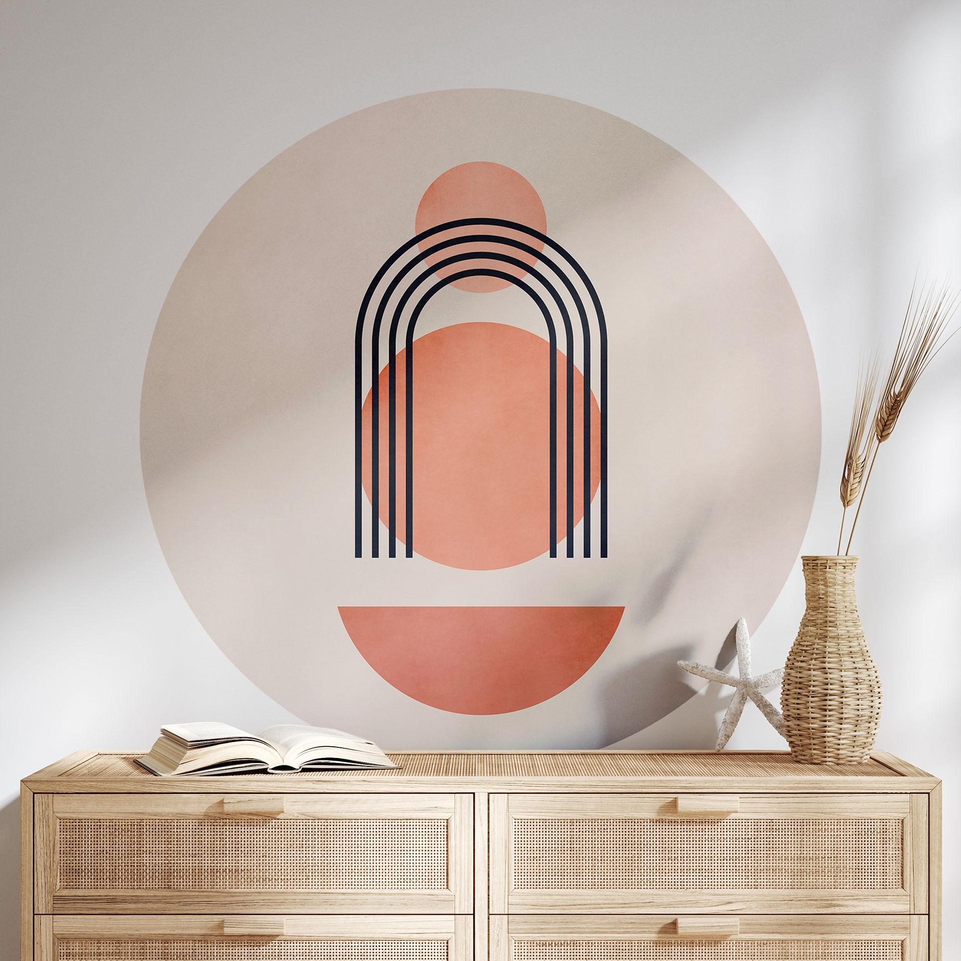 Wall Sticker Abstrakt geometri i ferskenfarver - Kubistika