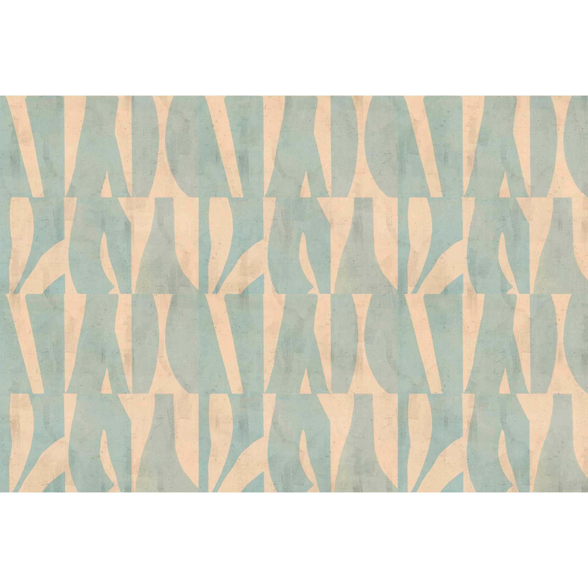 Abstract fotobehang in aqua en beige - modern patroon vliesbehang