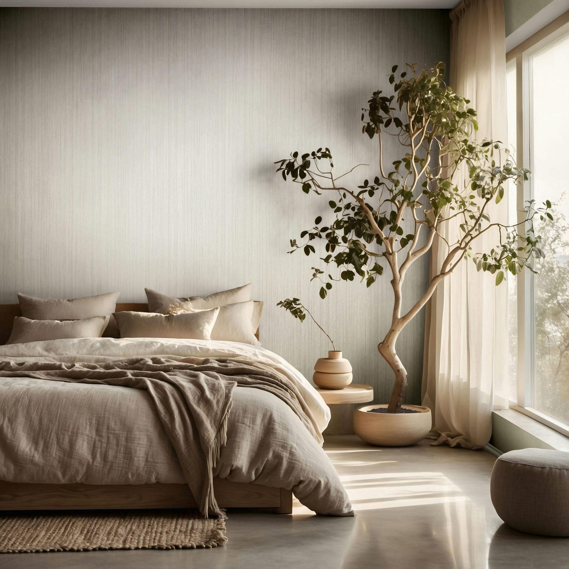 Icke-vävd tapet linjer ränder modern, klassisk matt i beige