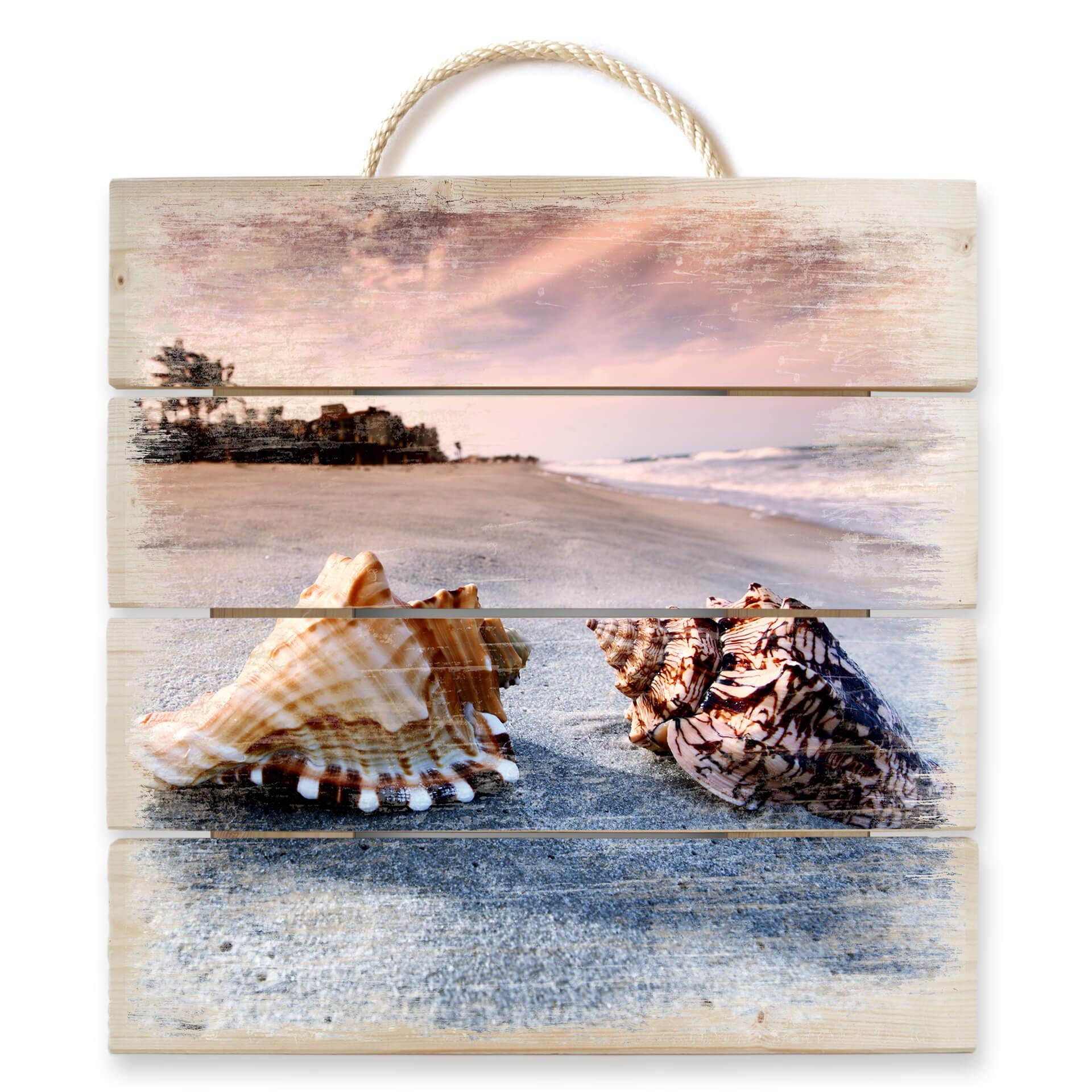 Cuadro de madera concha paraíso - 40x41,5 cm