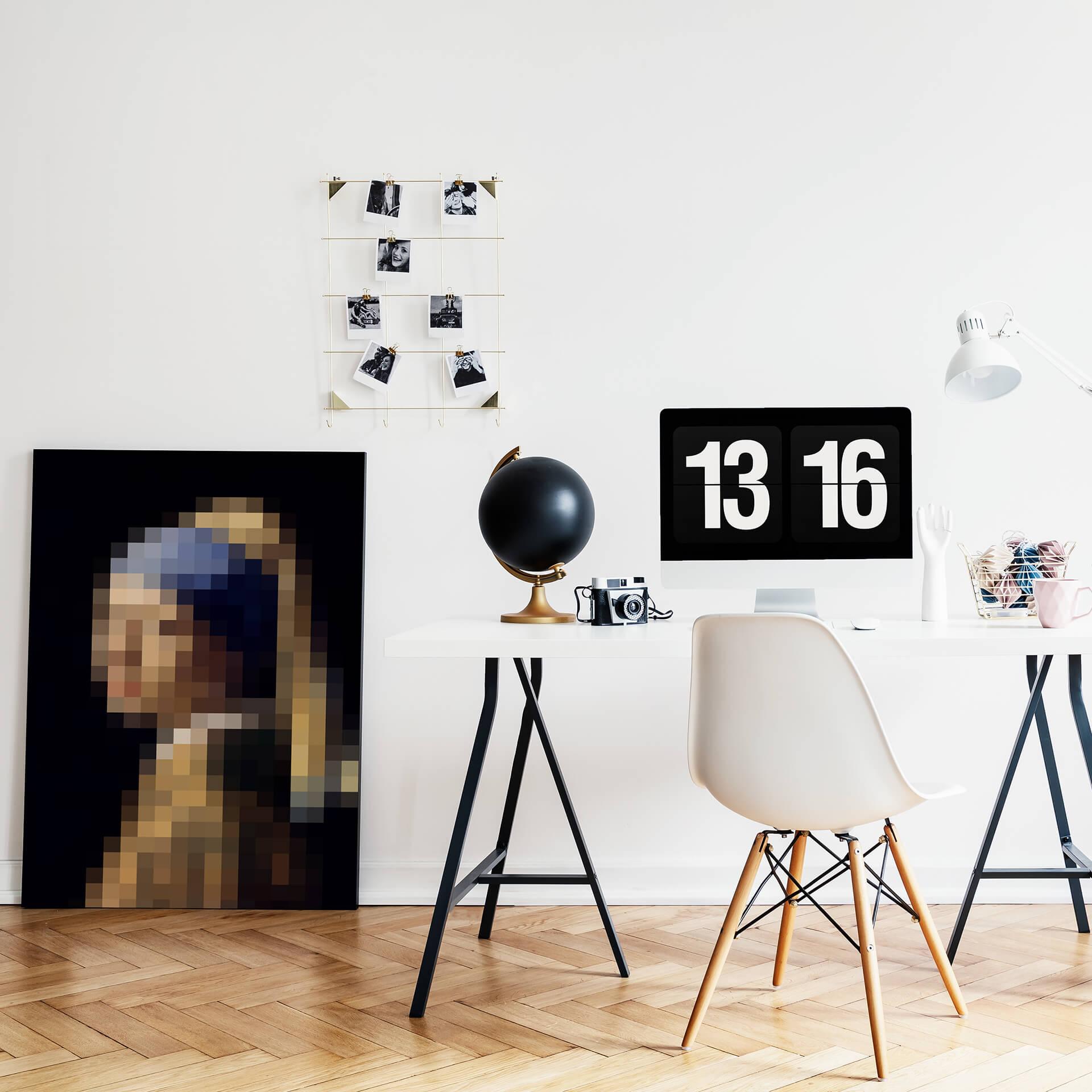 Obraz na płótnie Pixelart - Vermeer - Dziewczyna z perłowym kolczykiem