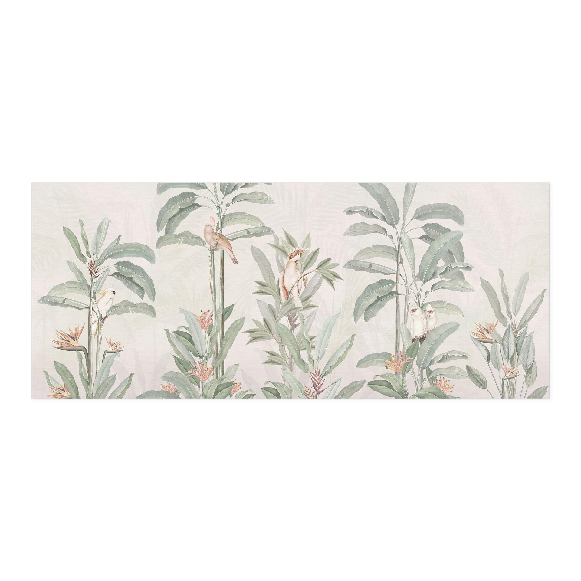 Salpicadero de cocina autoadhesivo Bosque tropical con cacatúas - Bloomery Decor