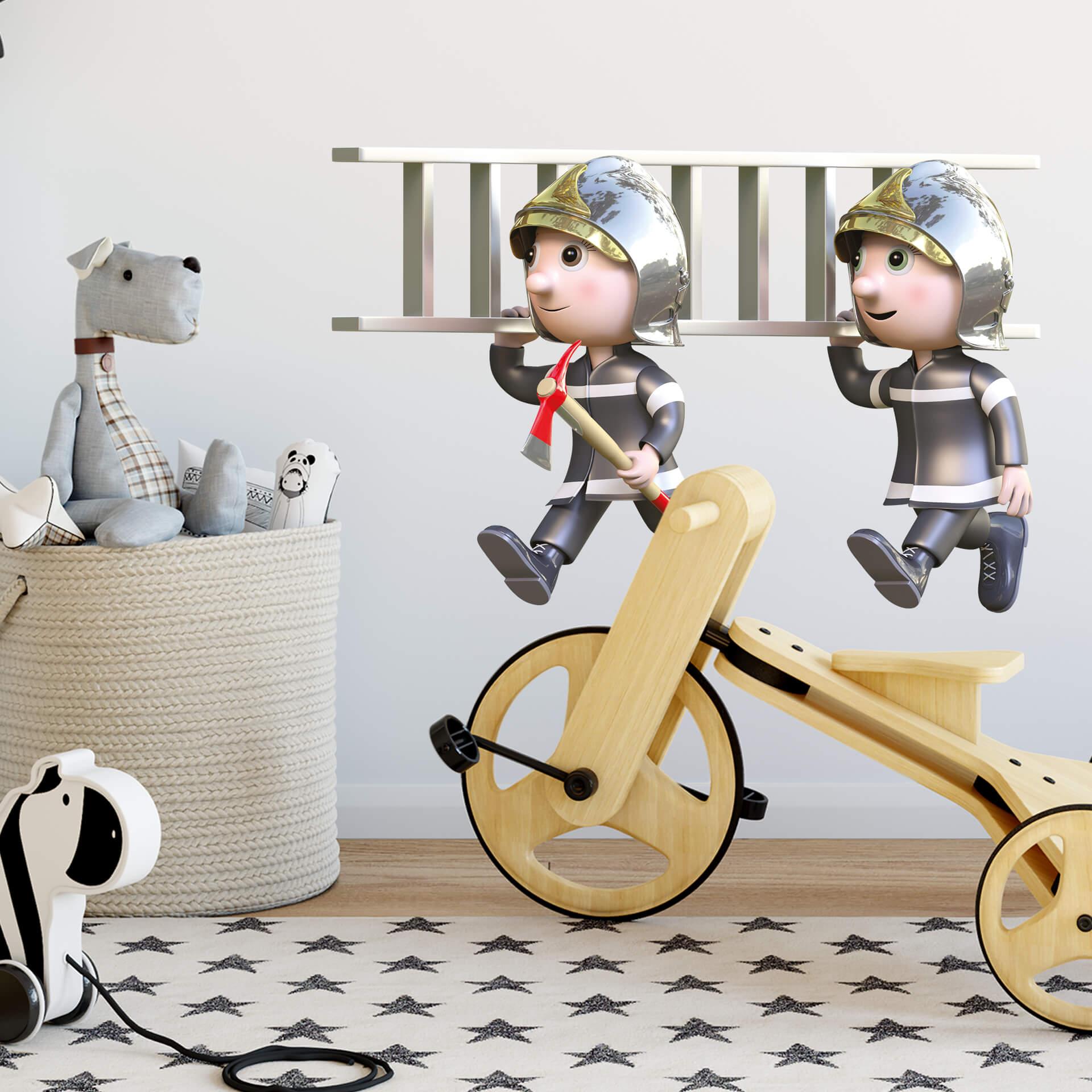 Wallsticker - Michel Agullo - Små brandmænd - Redningsaktion