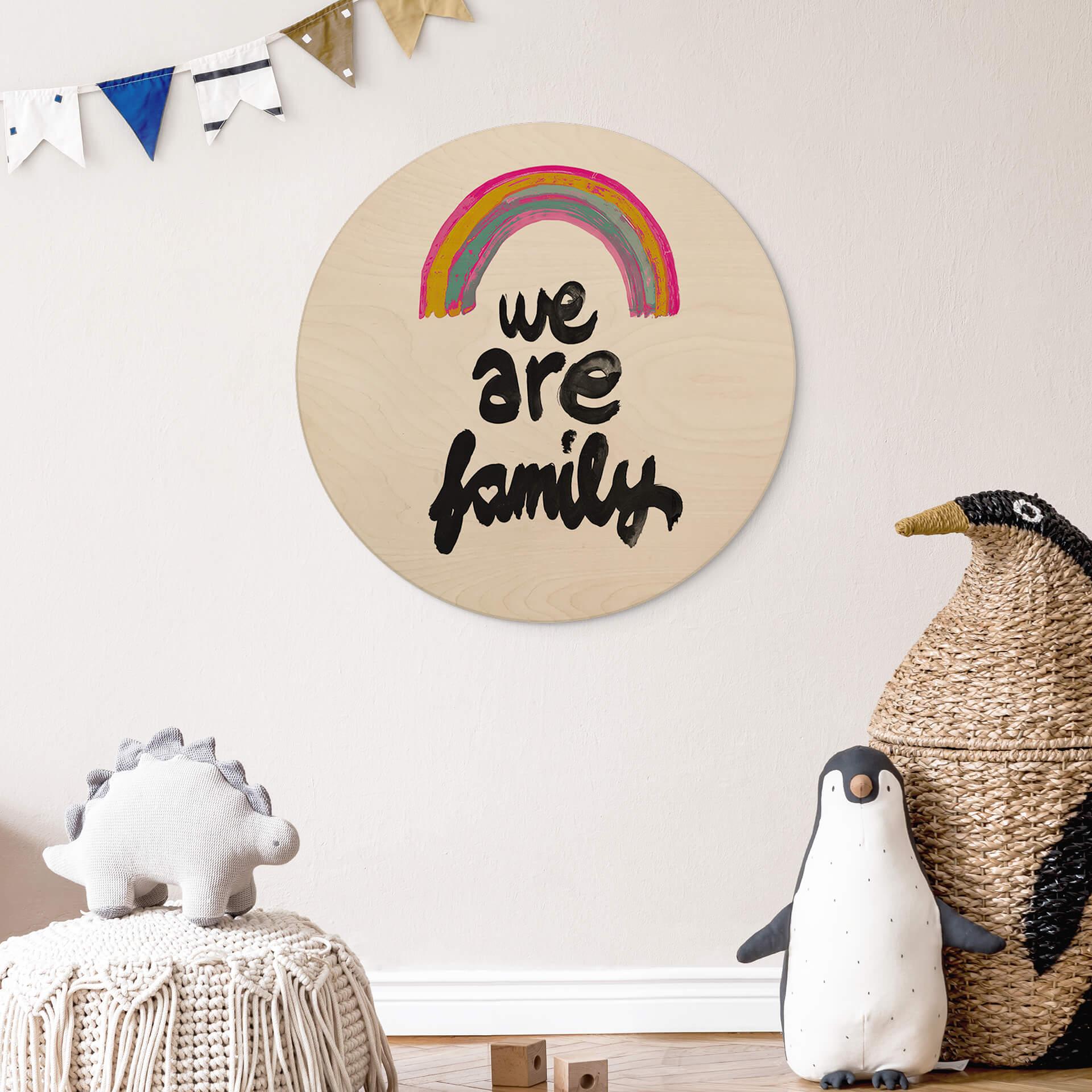 Væg cirkel træ Treechild - We are Family