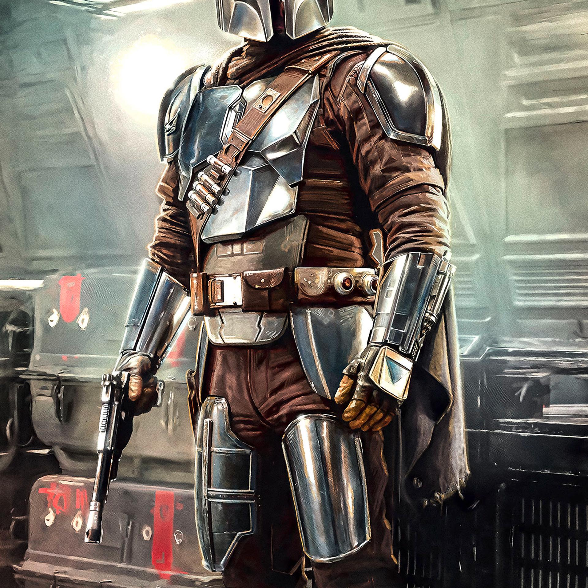Vlies Fototapete - Mandalorian Fight Posture - 200 x 280 cm