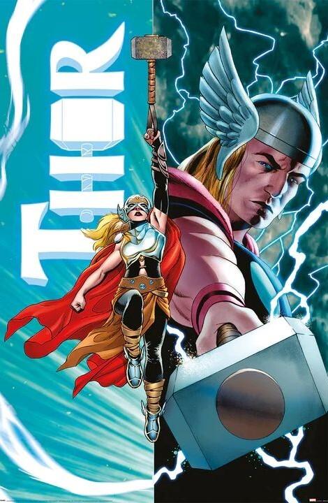 Poster, film poster Thor - Thor vs Female Thor 61x91,5 cm