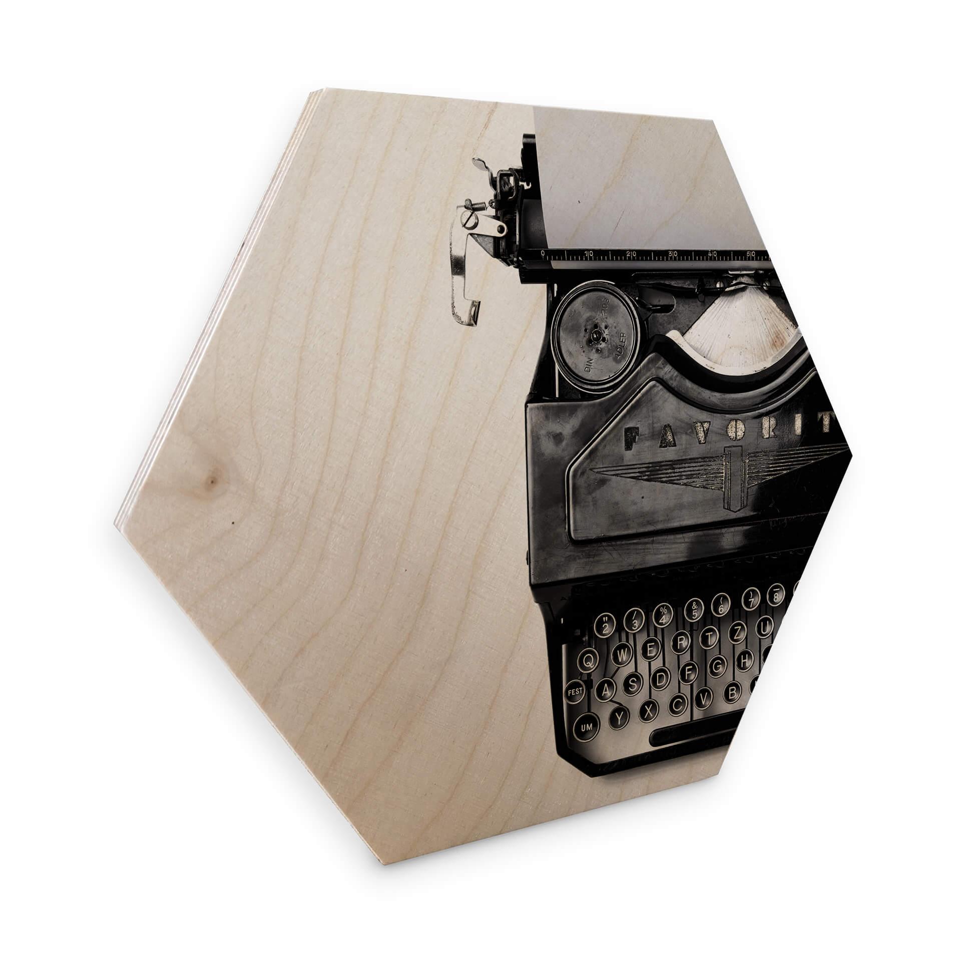 Hexagon Hout - Typewriter