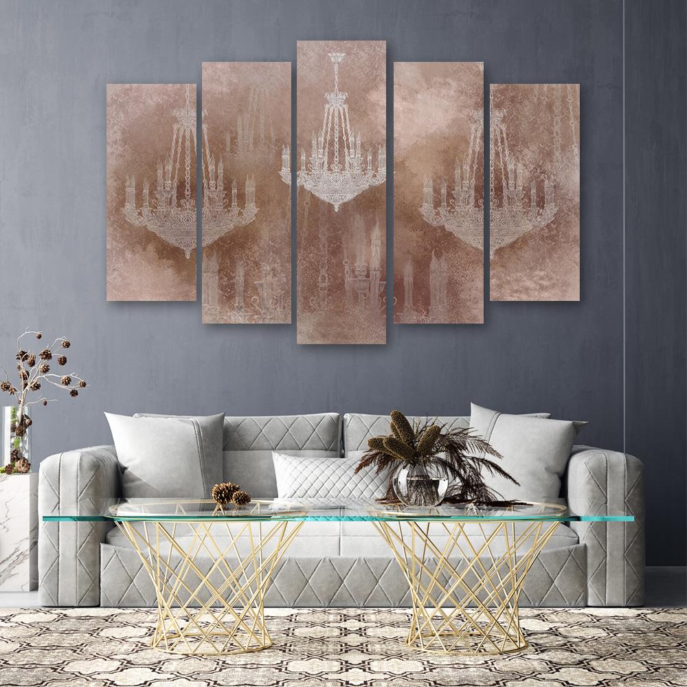 Canvas print 5 dele, lysekrone