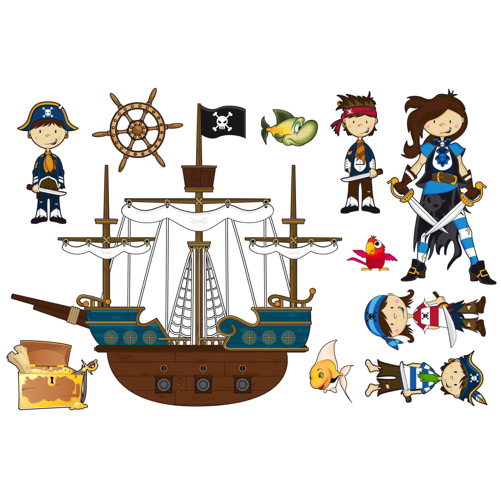 Muursticker Piratenwereld 2