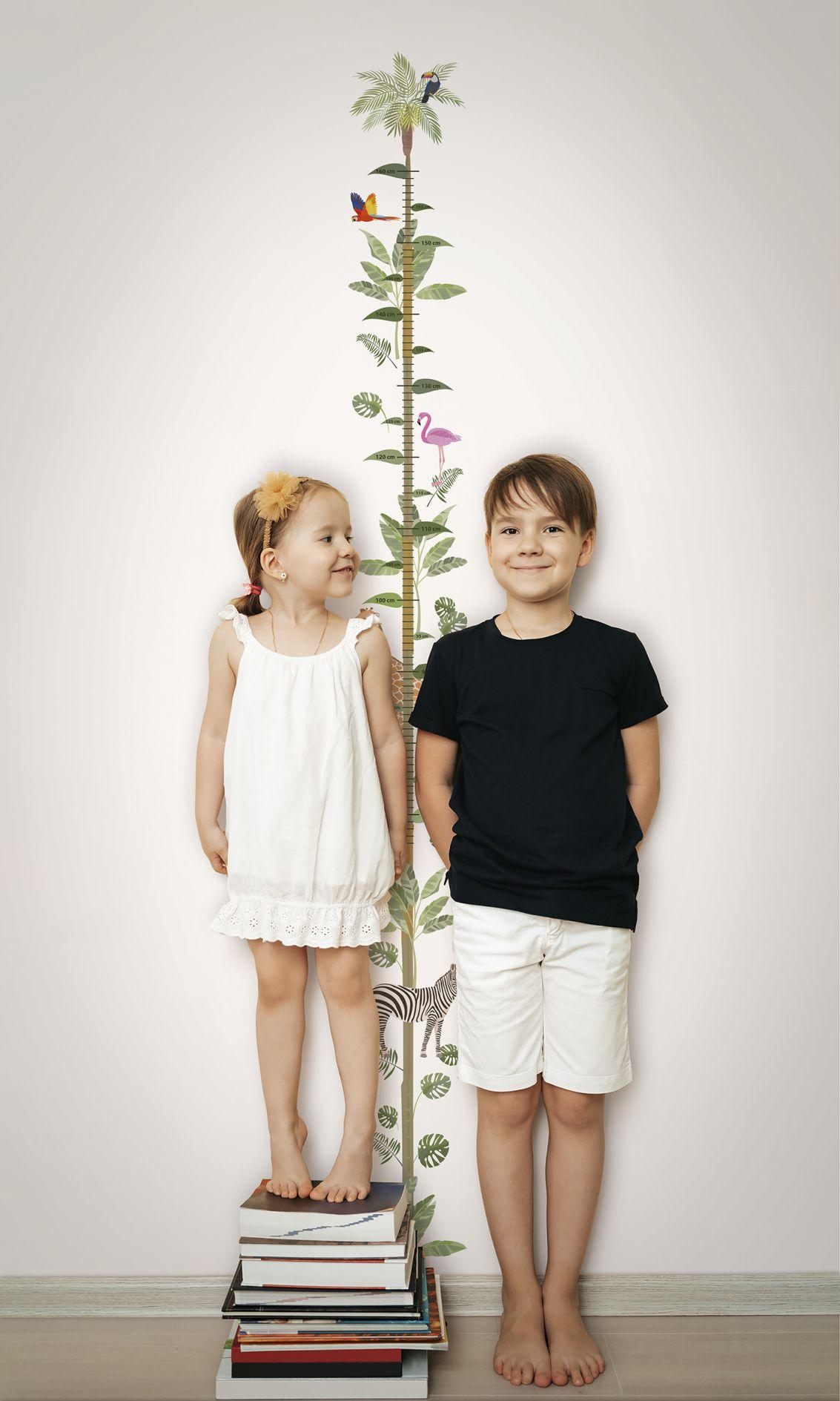 kinderbehang, vliesbehang met illustratie Kids Walls wit, groen, beige