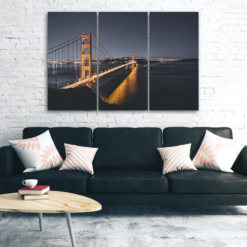 3 stykke lærredstryk, Golden Gate San Francisco