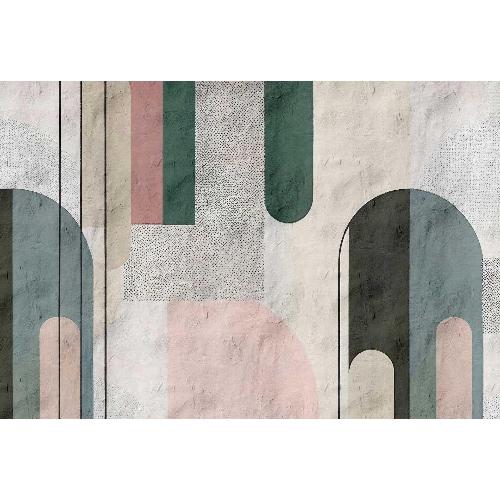 Modern abstract behang in zachte tinten - stijlvol vliesbehang