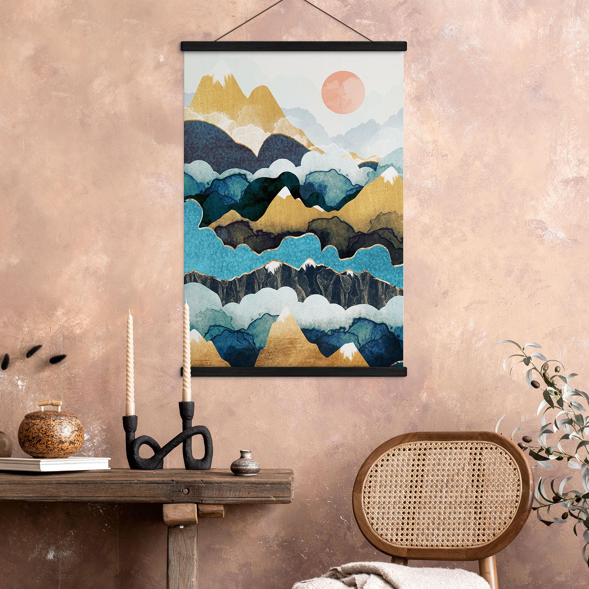 Tekstil plakat Bjergtop over skyerne - SpaceFrog Designs