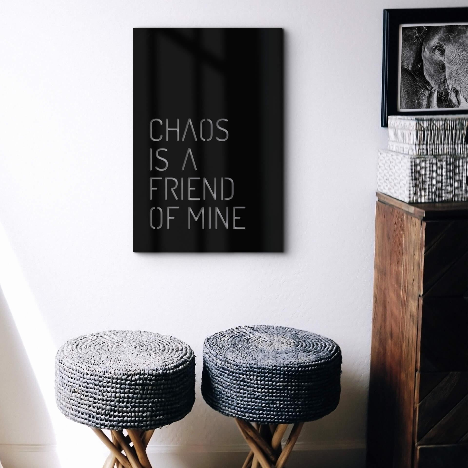 Decoración acrílica El caos es amigo mío