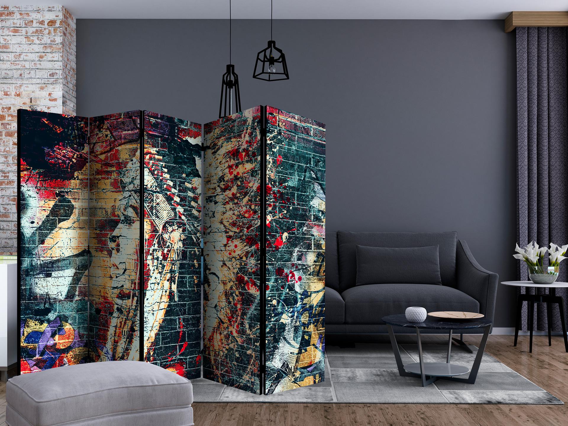 Divisorio - Guerriero in città , 5 pezzi - 225x172 cm