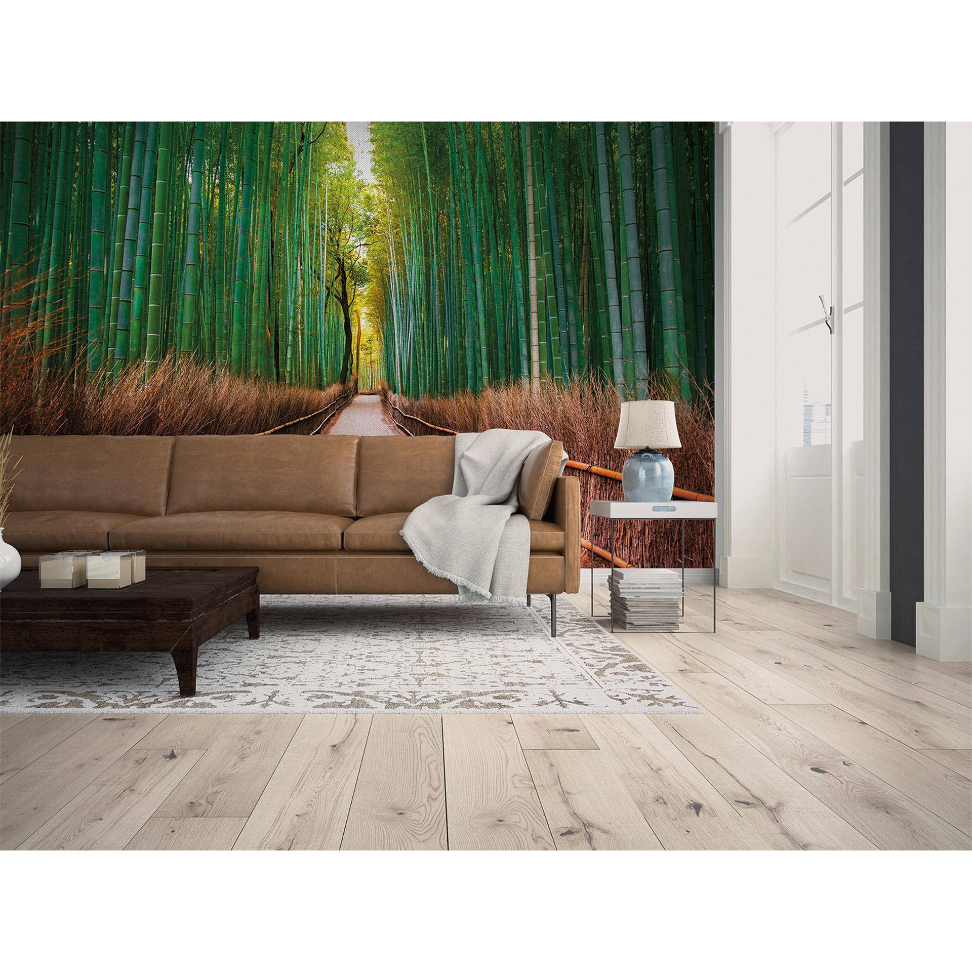non-woven tapet BambooWalk fototapet Designwalls i grøn og brun