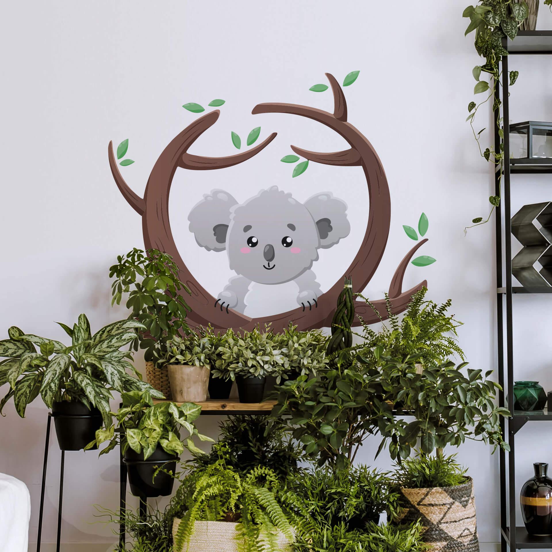 Muursticker Nieuwsgierige Koala