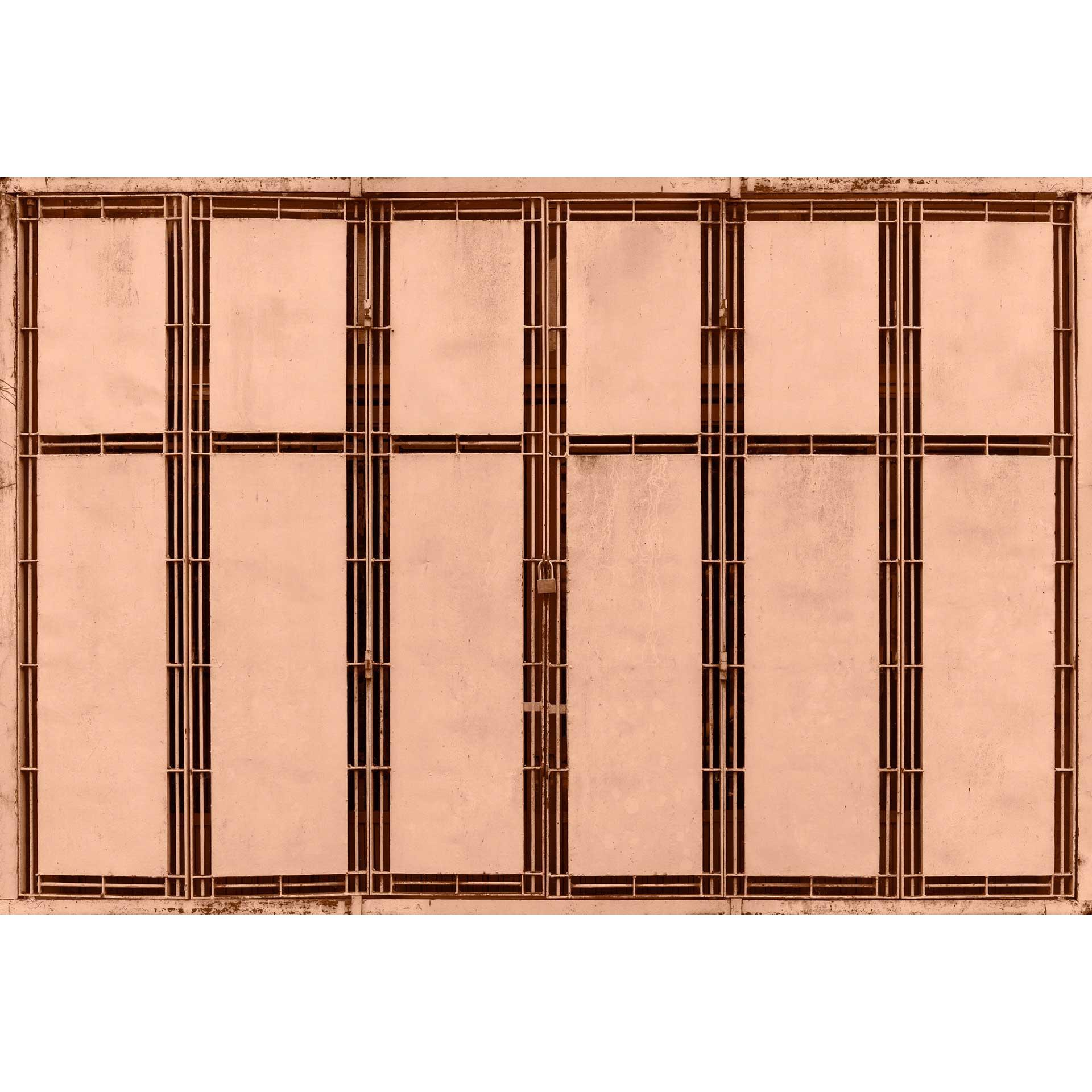 Art Deco Textuur Behang Muurschildering - Koper gekleurd rasterpatroon