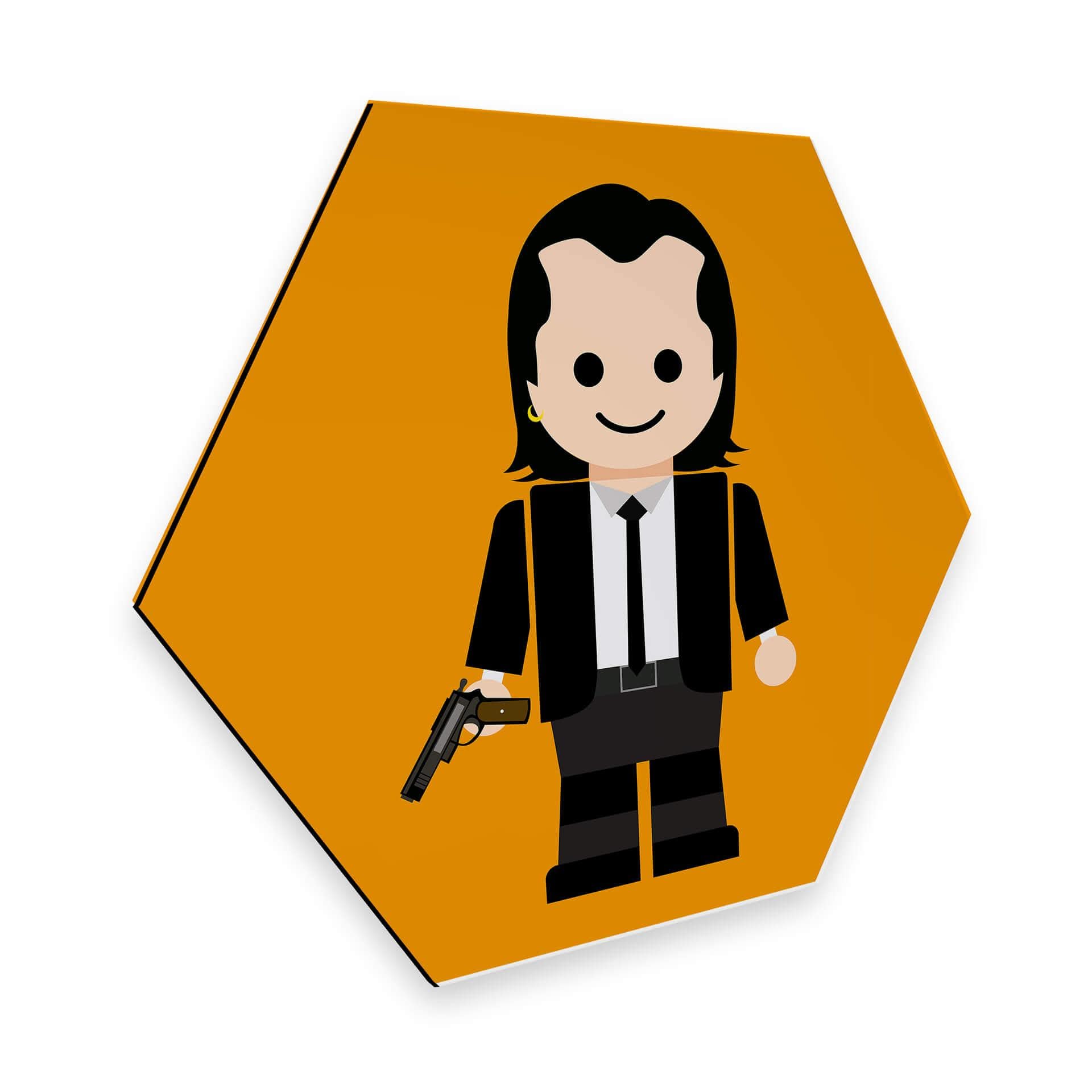 Hexagon - Alu-Dibond Gomes - Pulp Fiction - Vincent Vega