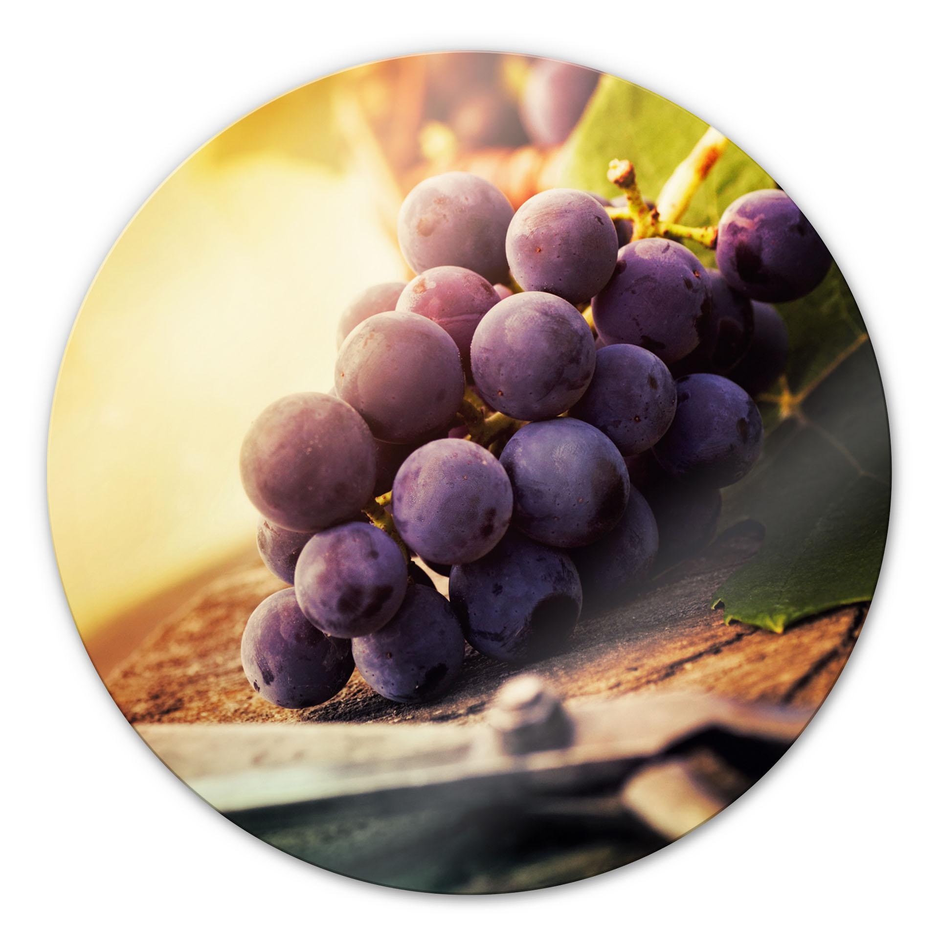 Tableau en verre - Vendanges - rond