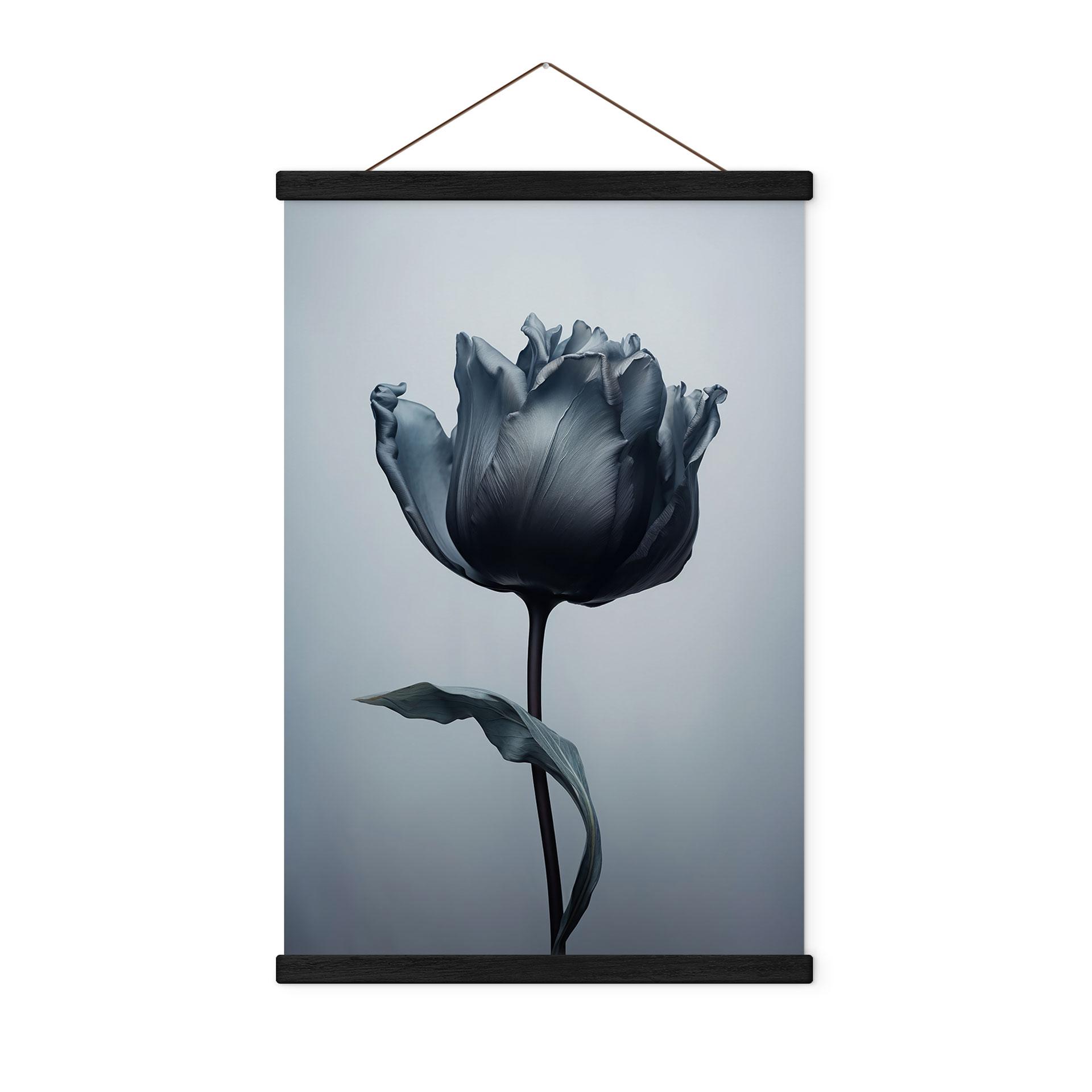 Tekstil plakat Fløjlsagtig tulipan i sort - Paksoylu