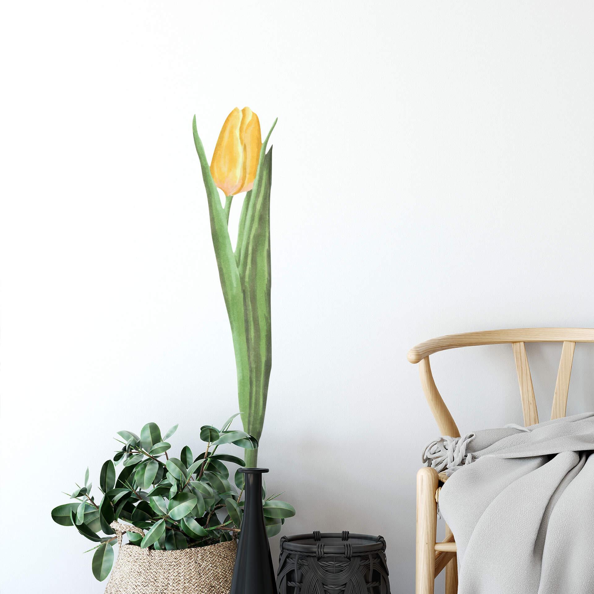 Muursticker Gele Tulp