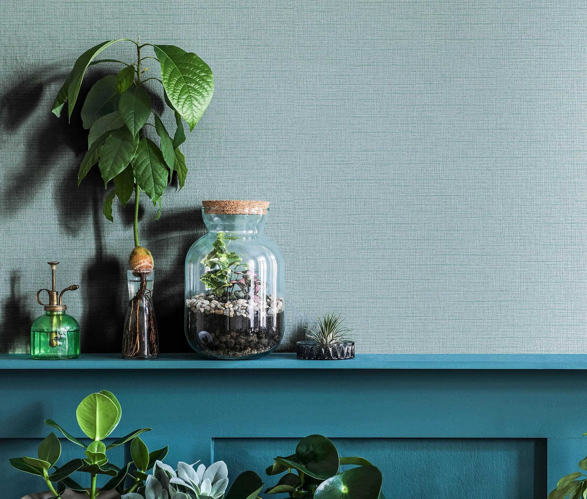 Effen behang, vliesbehang Novamur Yvi groen