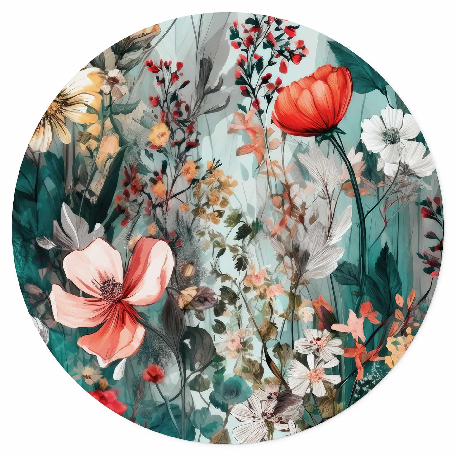 Muursticker Lenteweide met bloemen - Jaszke