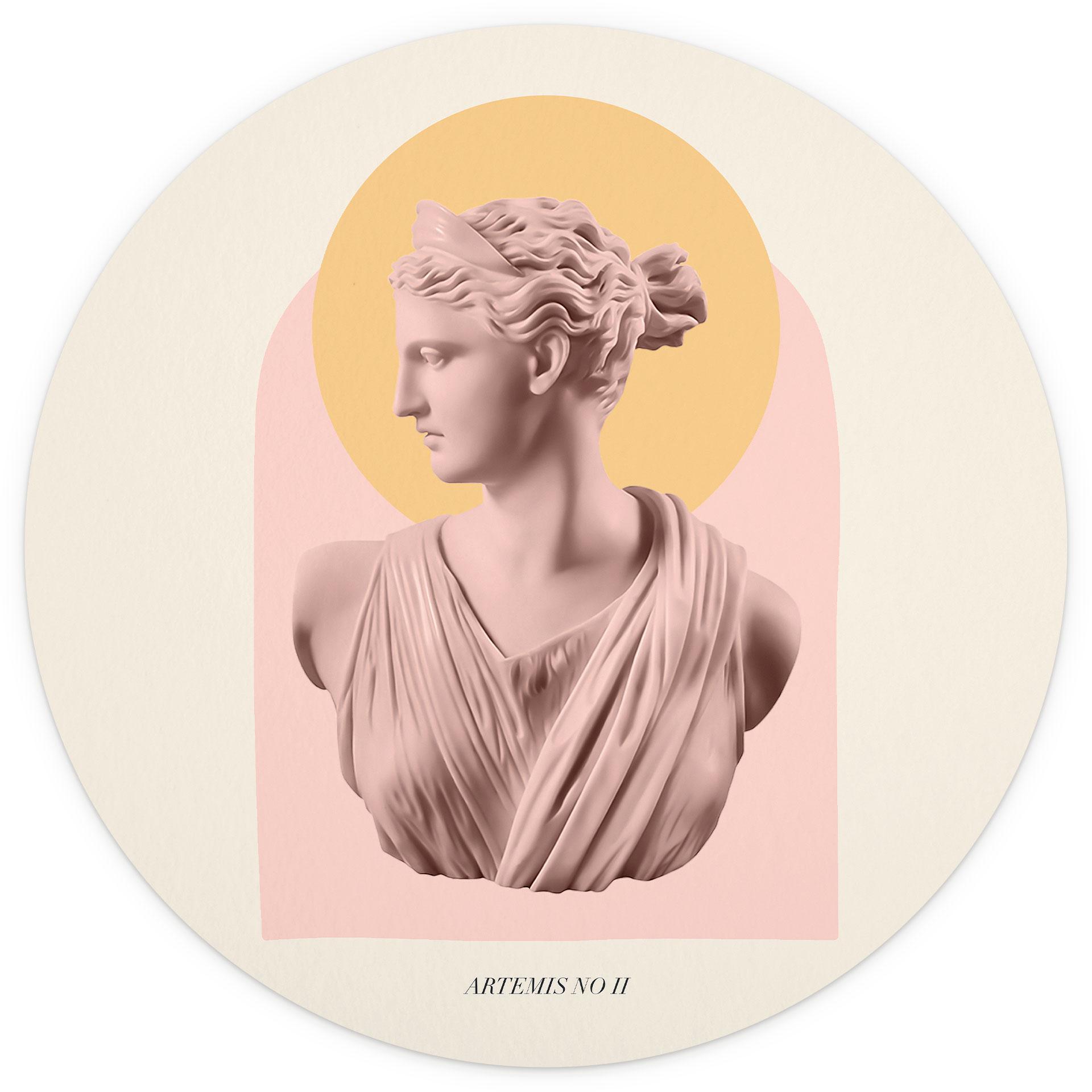 Behangcirkel Beeld van de godin Artemis - Grace Digital Art - vliesbehang/zelfklevend vliesbehang