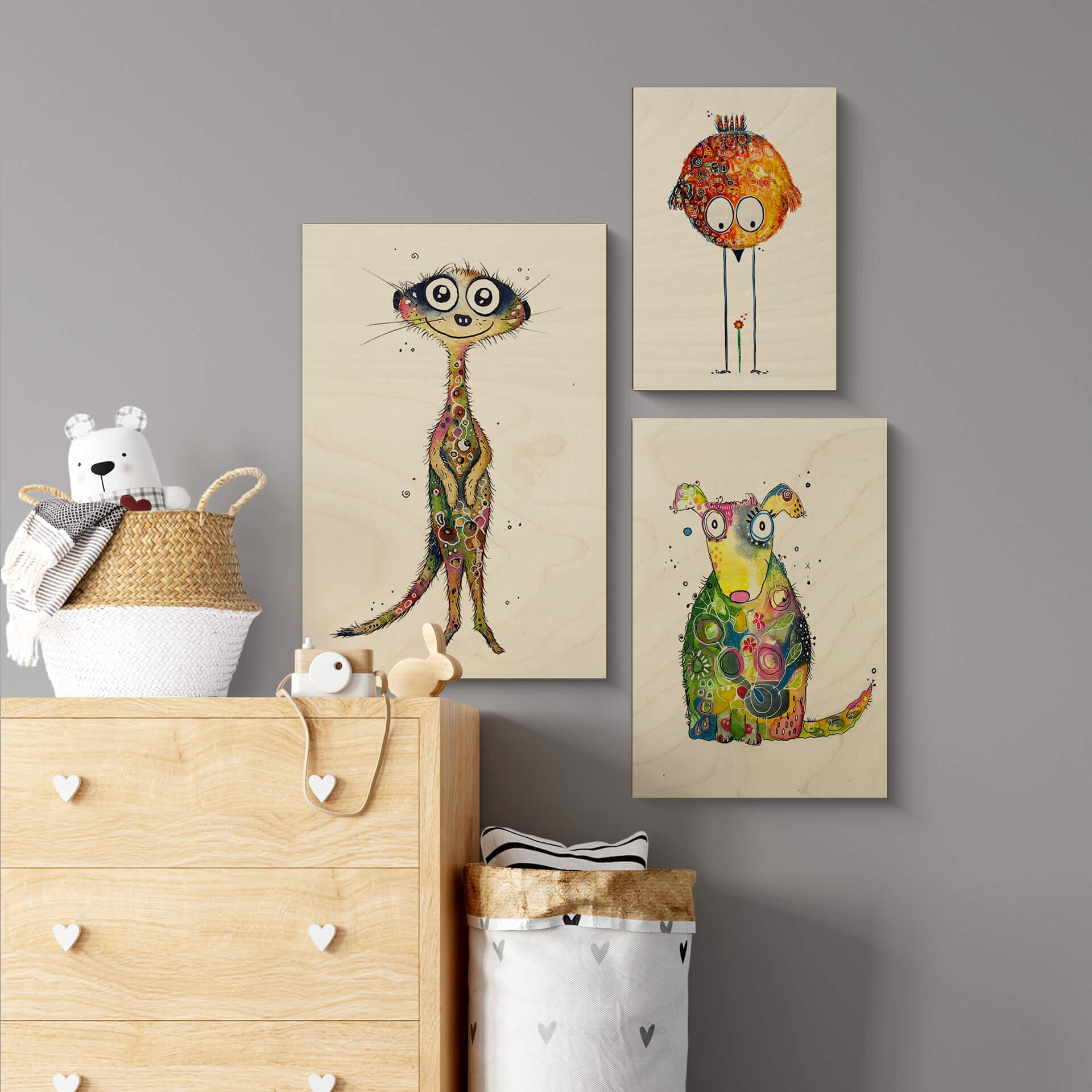 Plakat drewniany Hagenmeyer - Meerkat